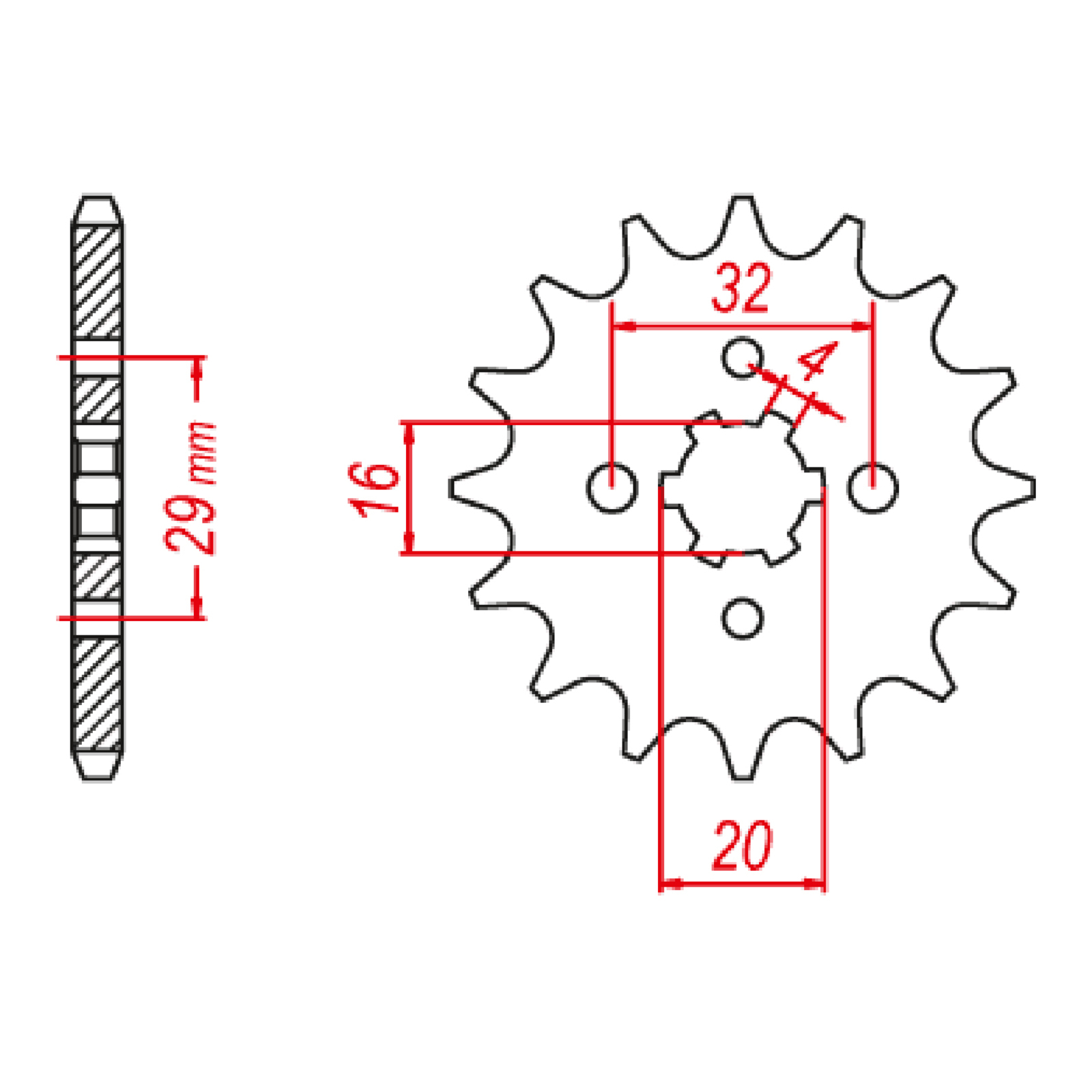 MTX 1425 Steel Front Sprocket #428 (12T) (10-1425-12)