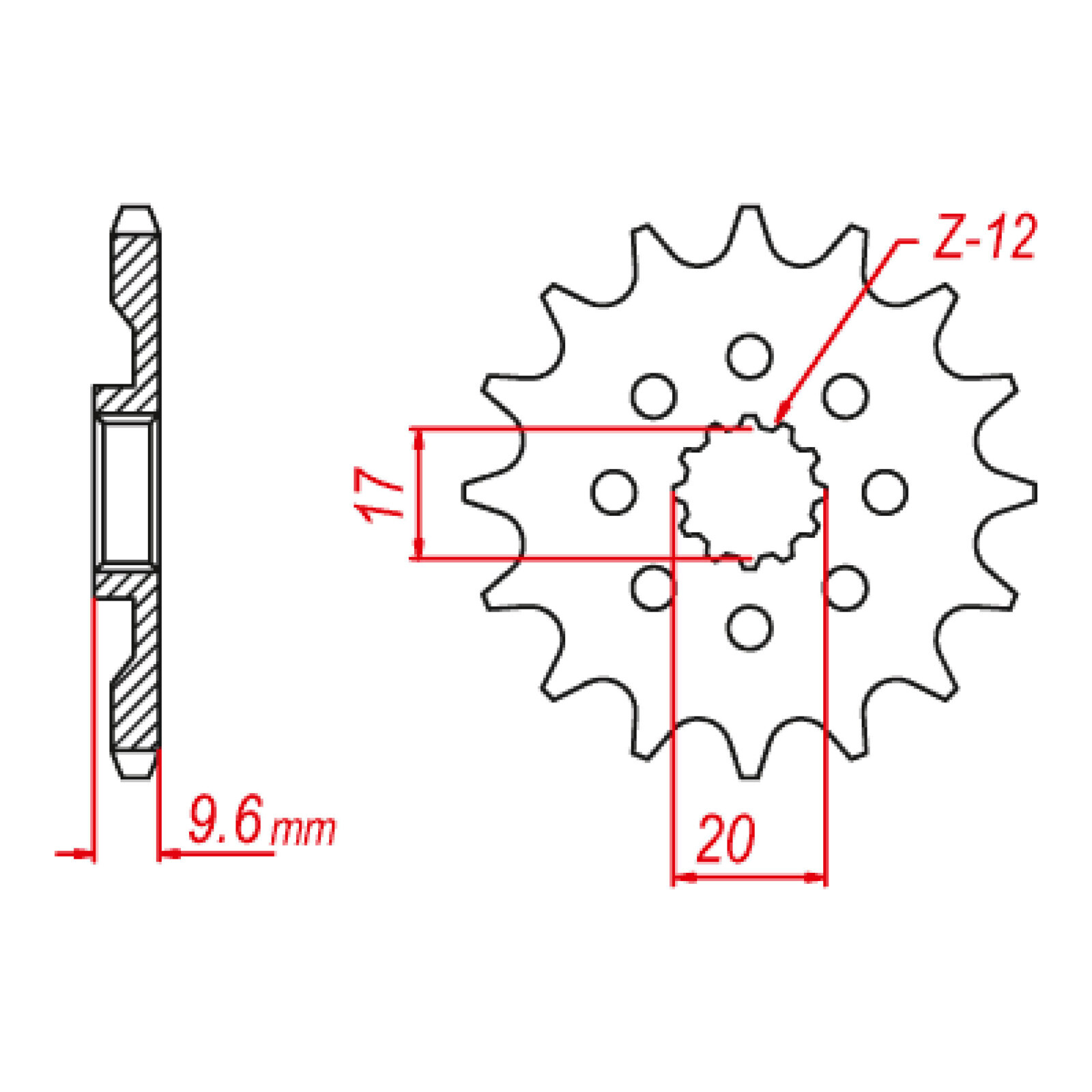 MTX 1905 Steel Front Sprocket #428 (13T) (10-1905-13)