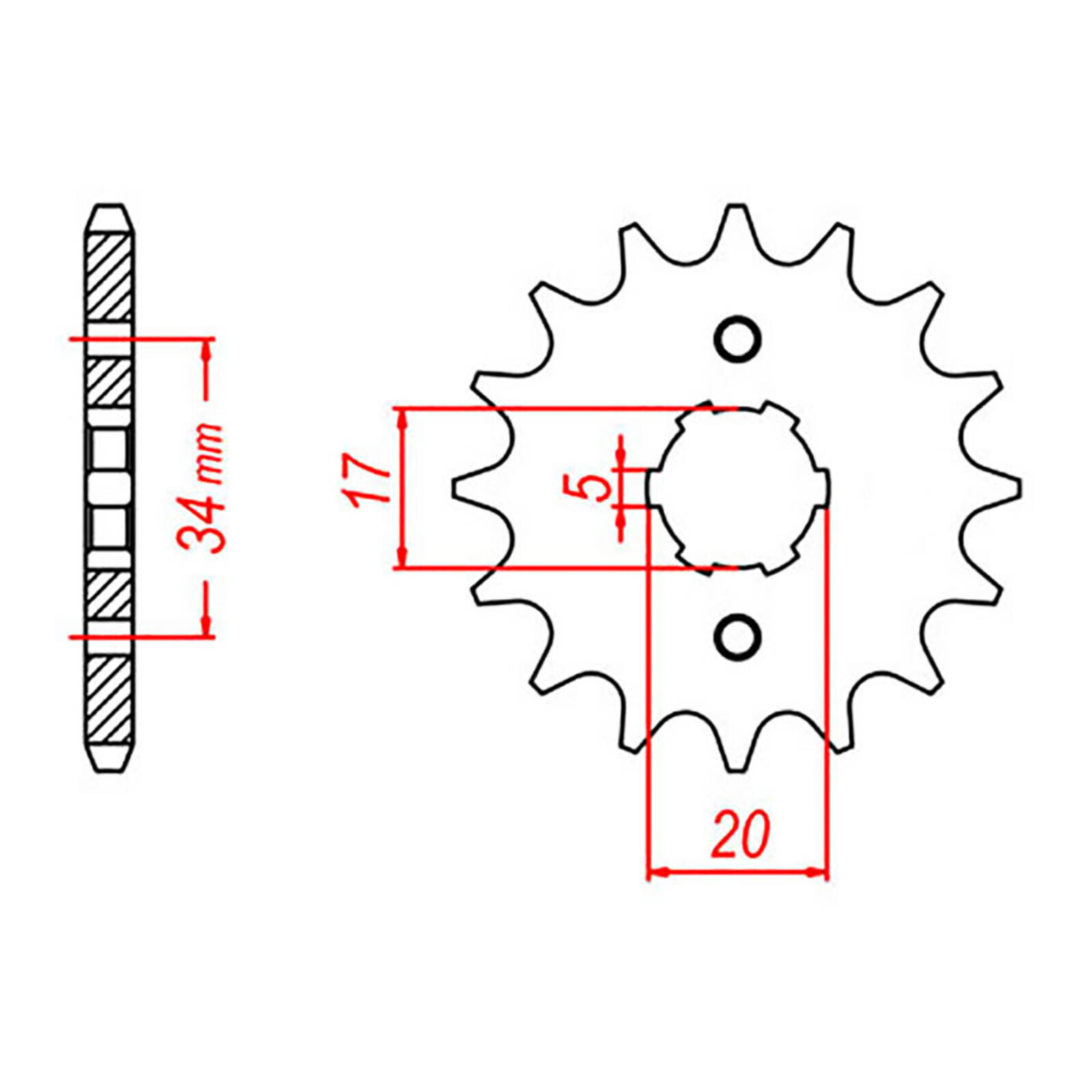 MTX 1264 Steel Front Sprocket #428 (13T) (10-264-13)