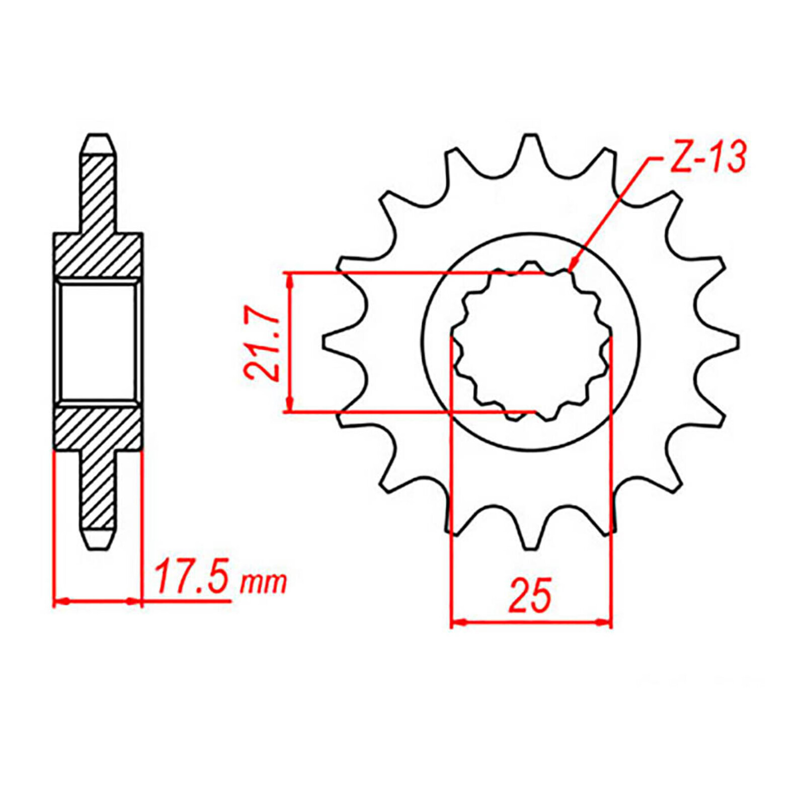 MTX 297 Steel Front Sprocket #525 (15T) (10-KY2-15)