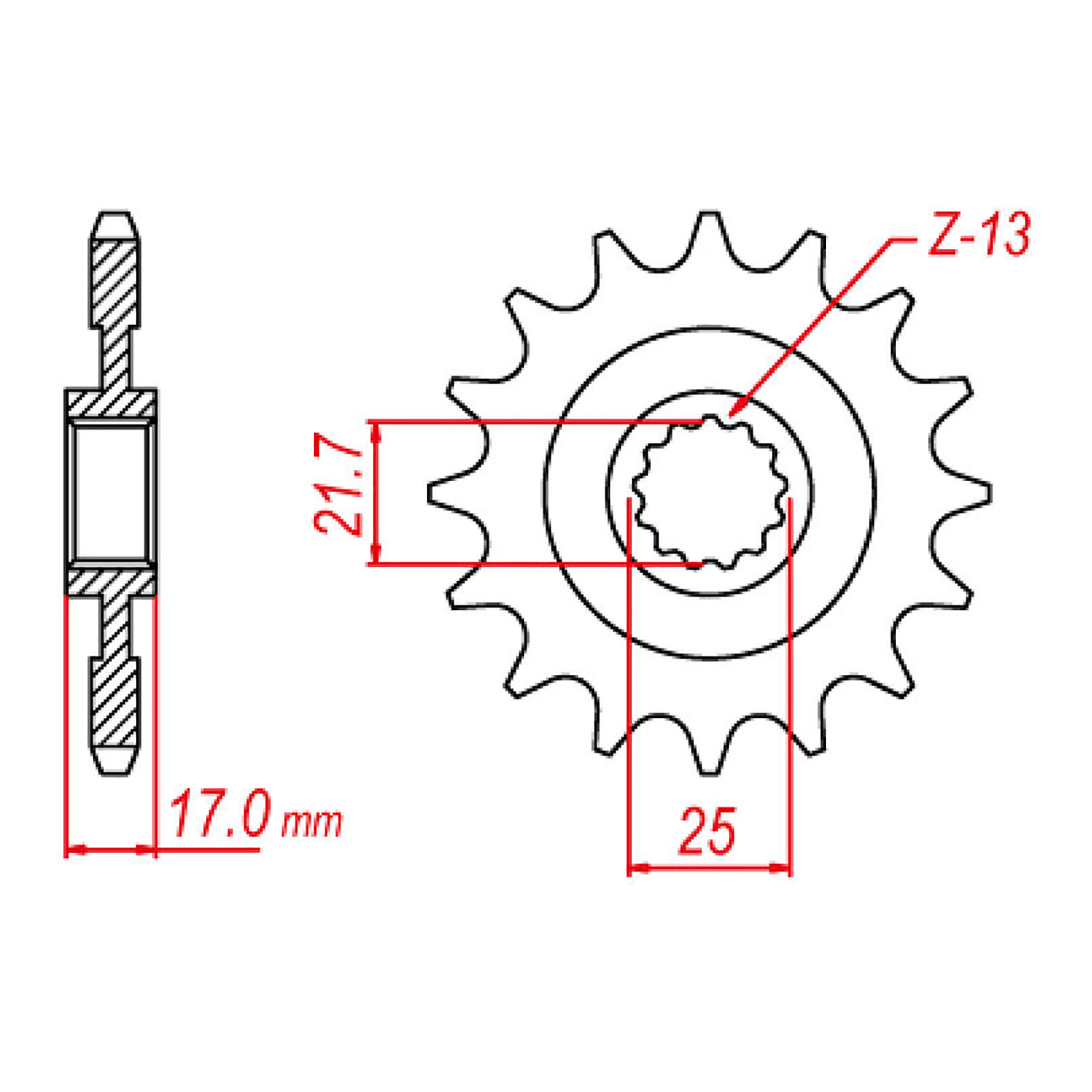 MTX 1373 Steel Front Sprocket #520 (15T) (10-MGS-15)