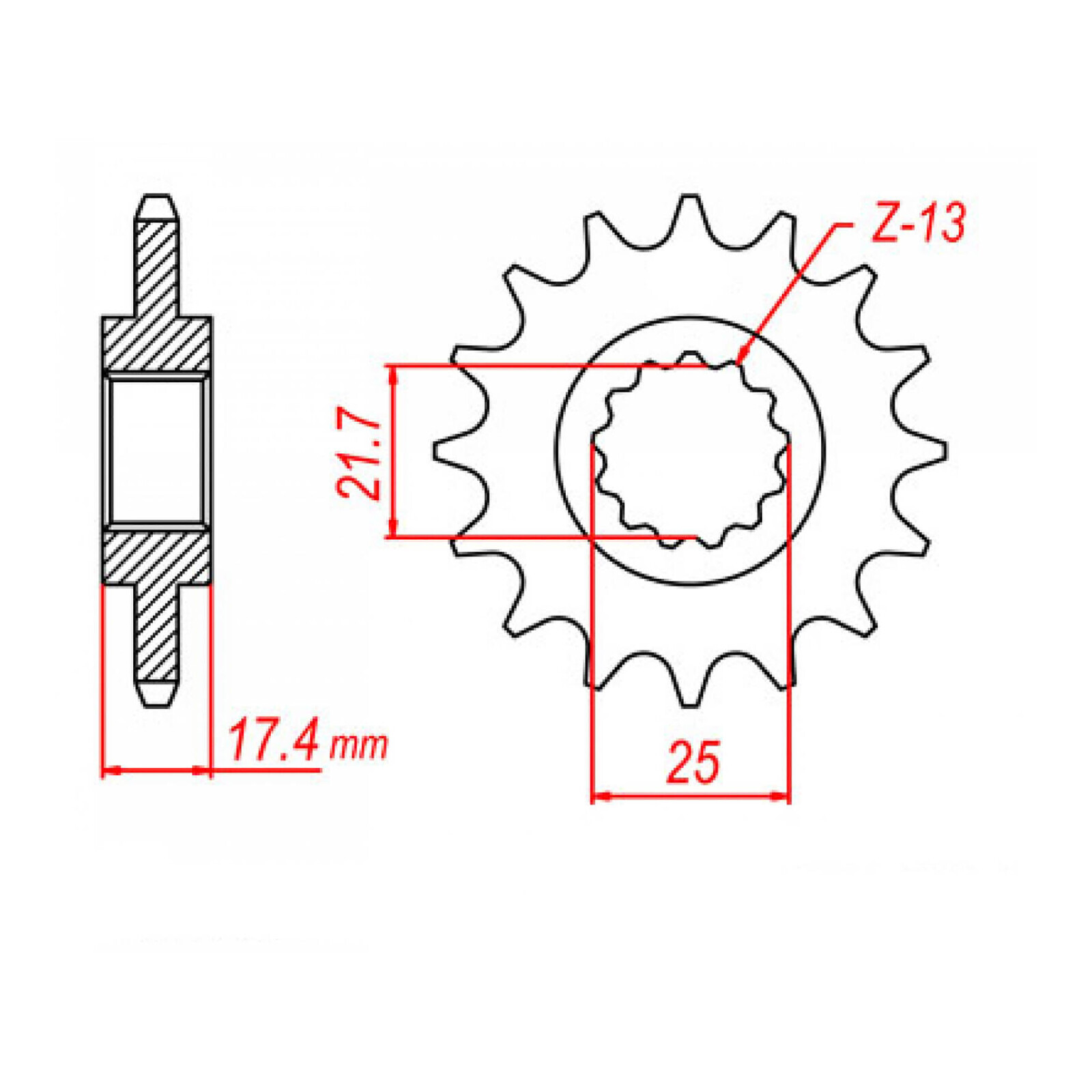 MTX 1299 Steel Front Sprocket #520 (14T) (10-KVO-14)