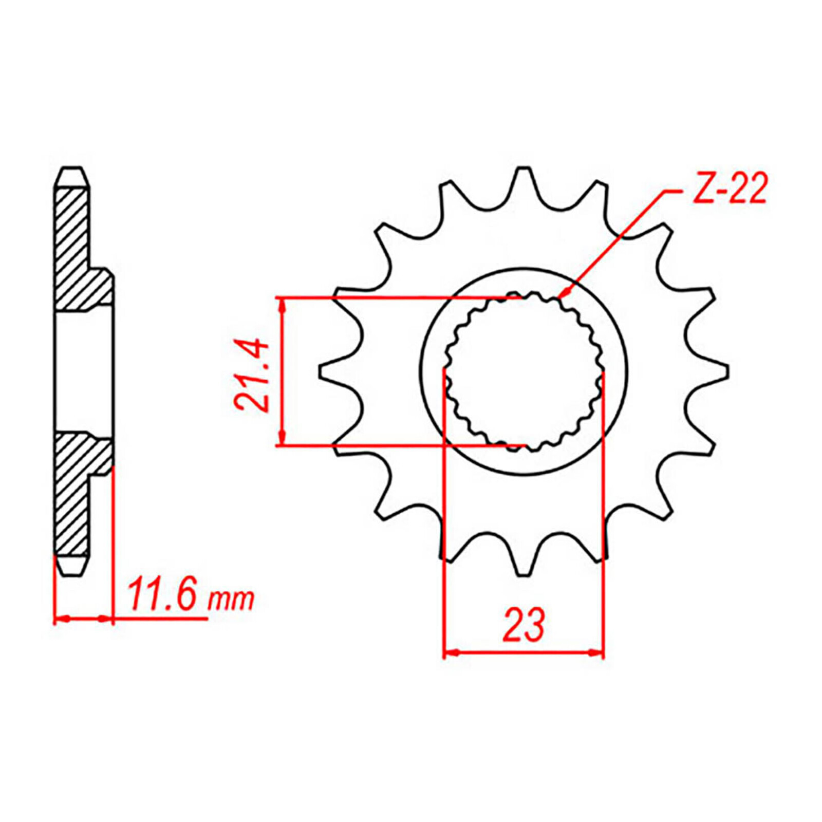 MTX 583 Steel Front Sprocket #520 (13T) (10-4GY-13)