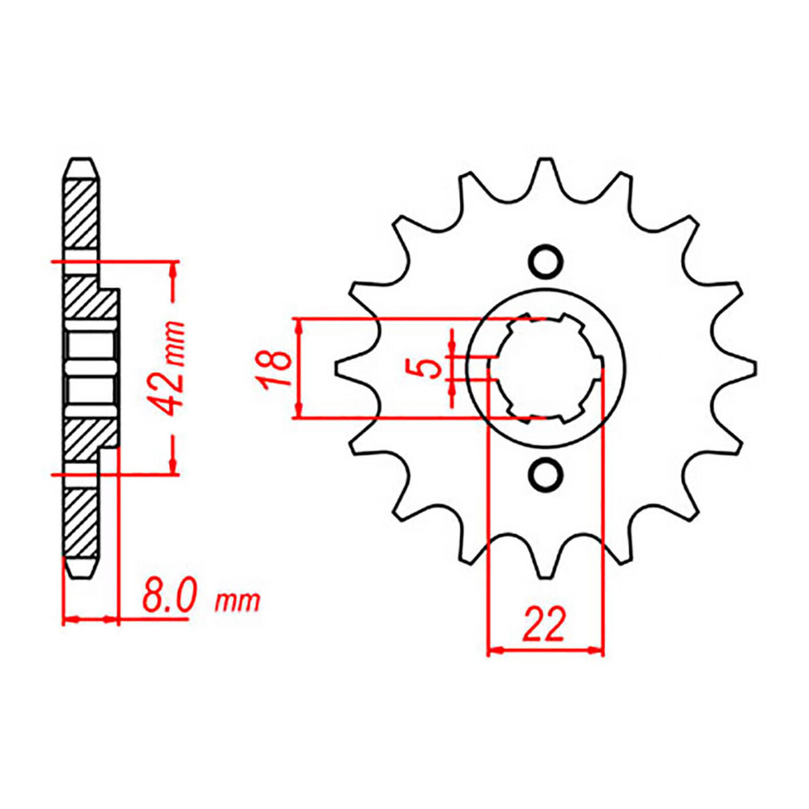 MTX 431 Steel Front Sprocket #520 (12T) (10-30X-12)