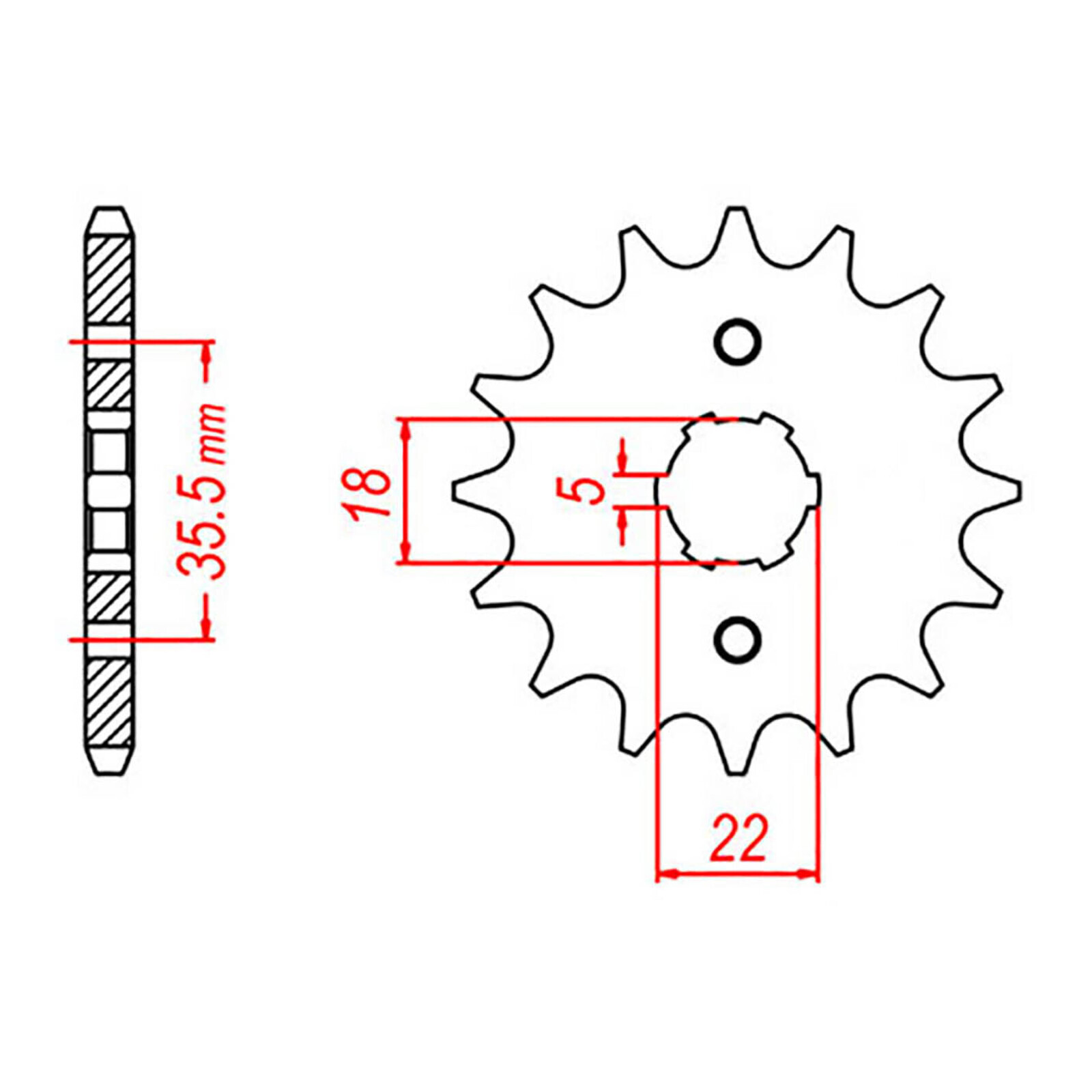 MTX 1559 Steel Front Sprocket #428 (14T) (10-TW2-14)