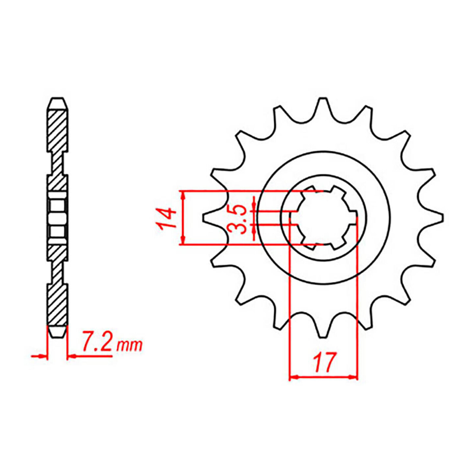 MTX 1501 Steel Front Sprocket #428 (14T) (10-1501-14)