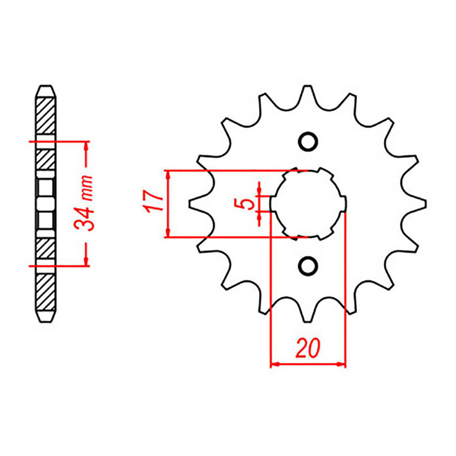 MTX 1327 Steel Front Sprocket #520 (15T) (10-KK1-15)