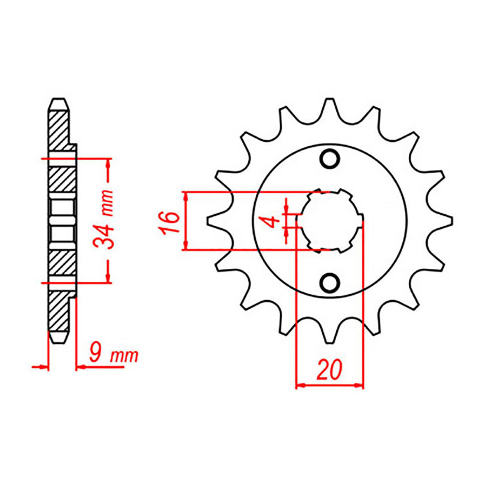 MTX 1554 Steel Front Sprocket #520 (13T) (10-37F-13)