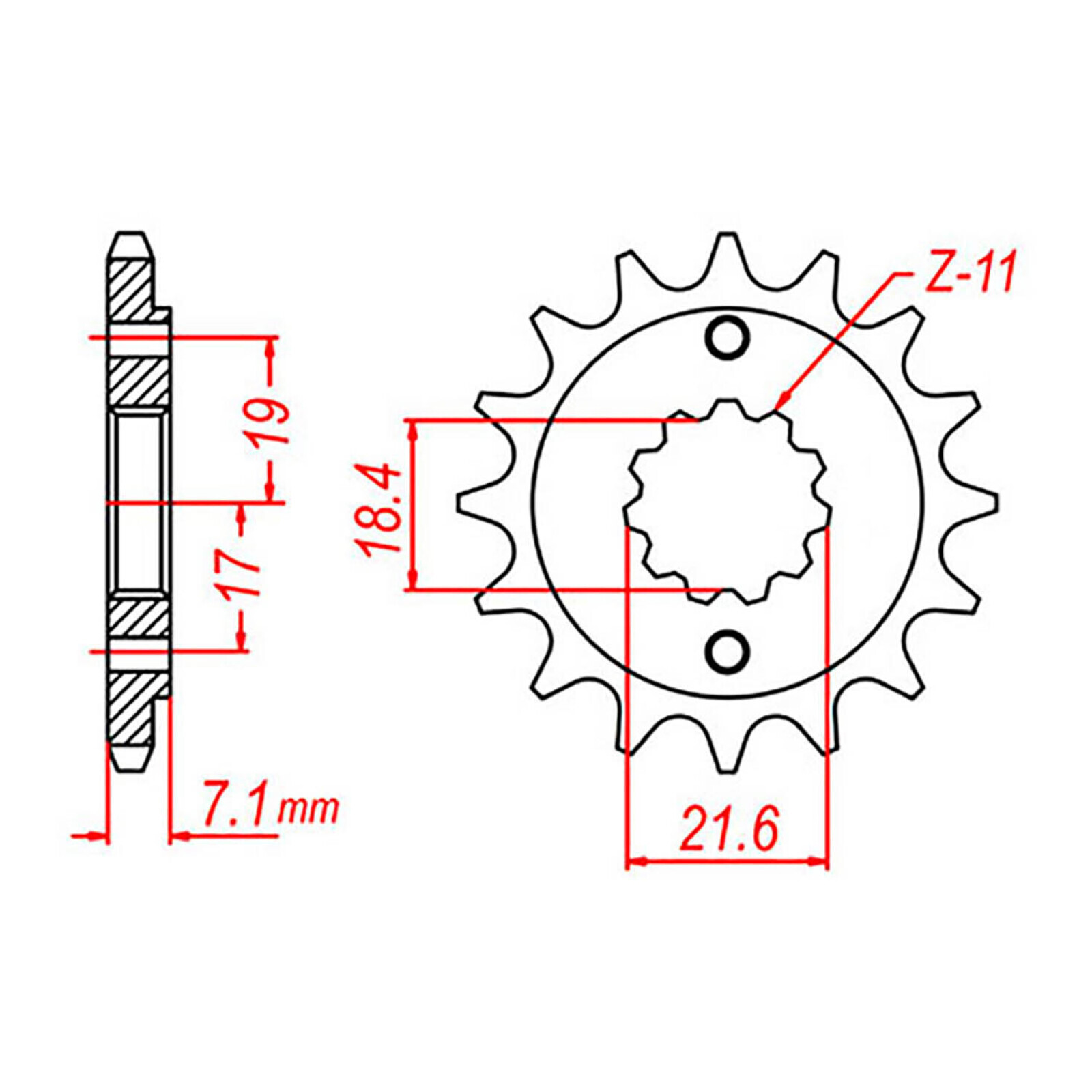 MTX 1321 Steel Front Sprocket #520 (12T) (10-KCZ-12)