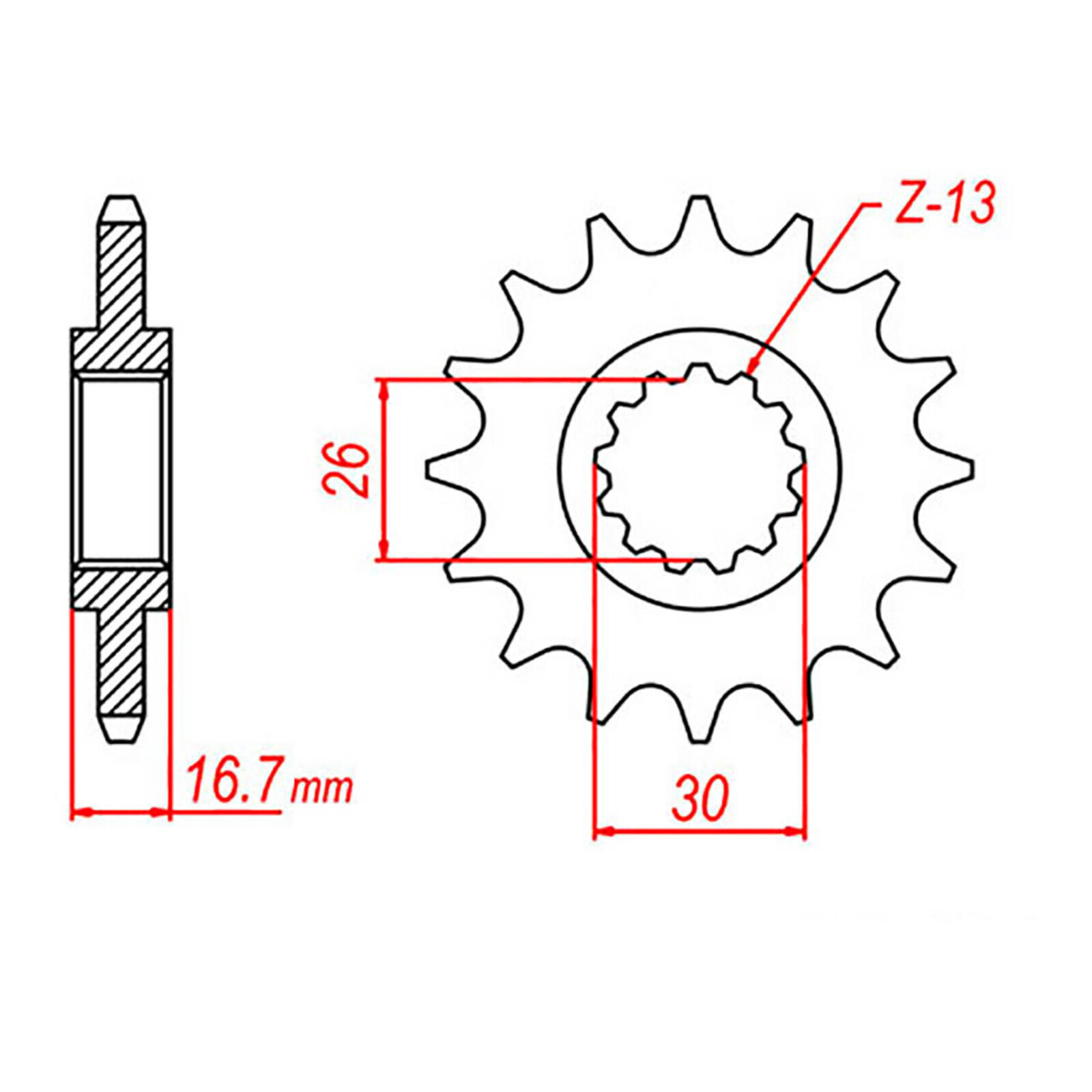 MTX 1370 Steel Front Sprocket #525 (16T) (10-MAS-16)