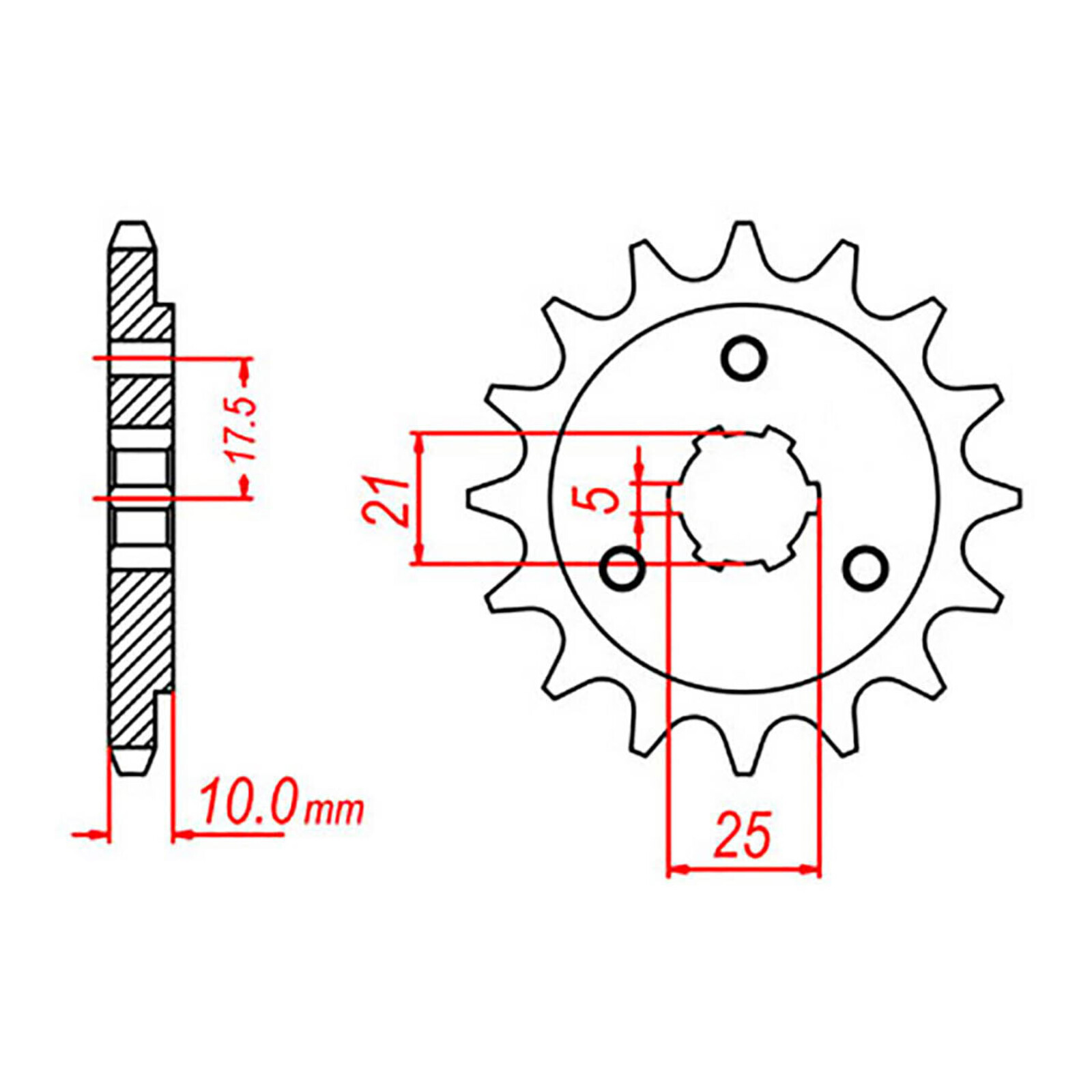 MTX 1448 Steel Front Sprocket #525 (13T) (10-31D-13)