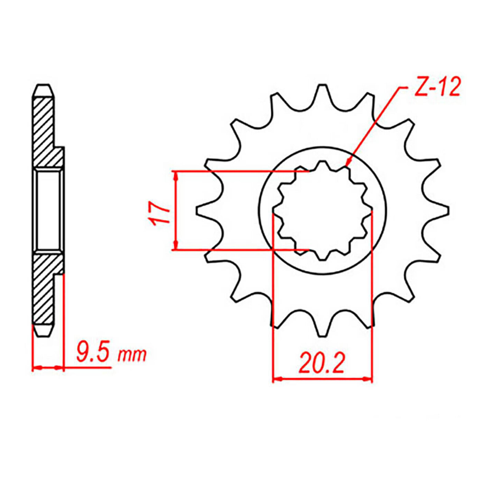 MTX 1907 Steel Front Sprocket #428 (13T) (10-KT5-13)