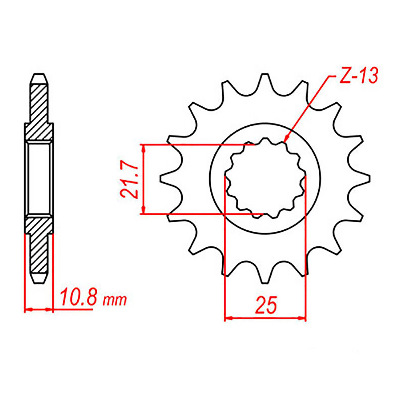 MTX 1586 Steel Front Sprocket #525 (17T) (10-4AS-17)