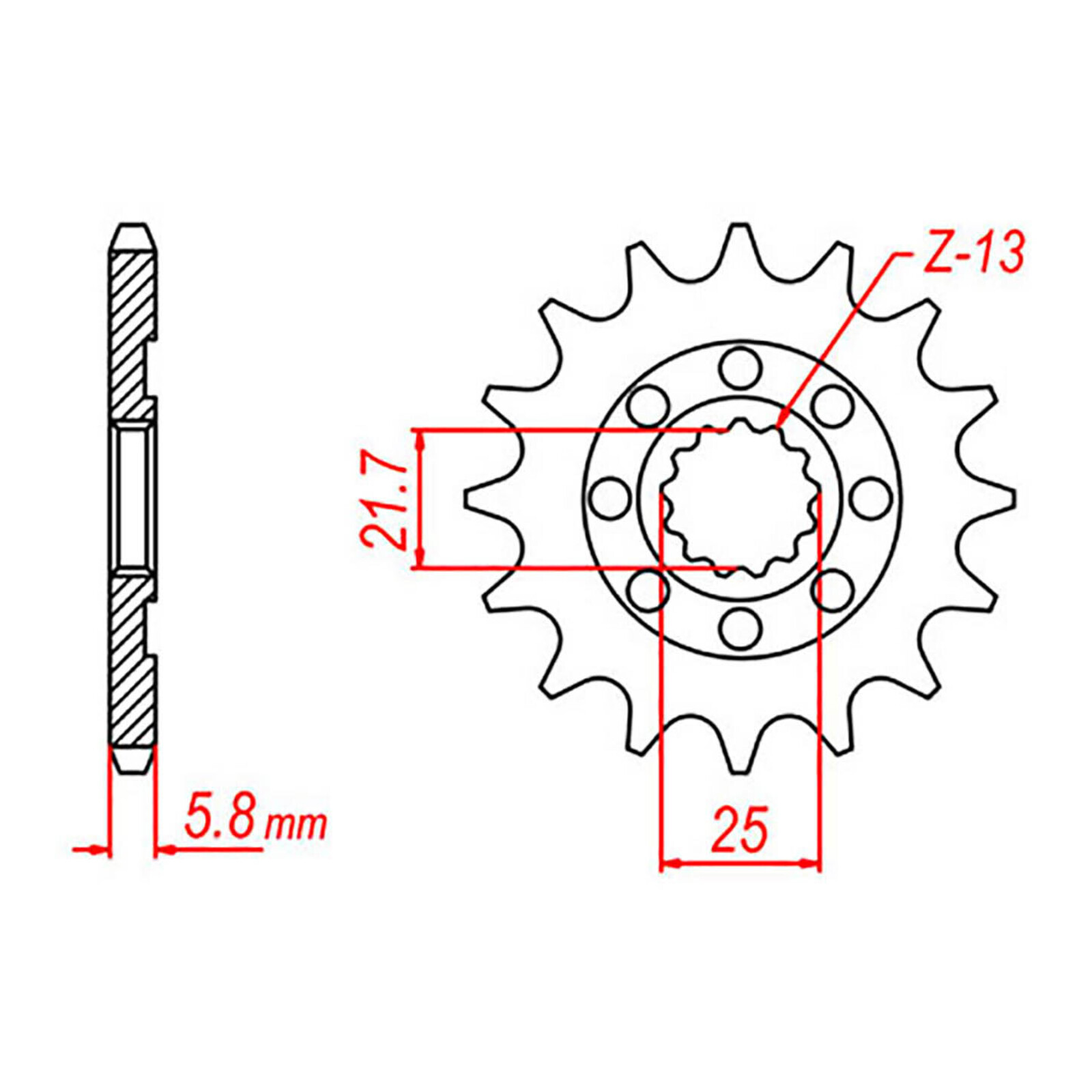 MTX 1565 Steel Front Sprocket #520 (12T) (10-017-12)