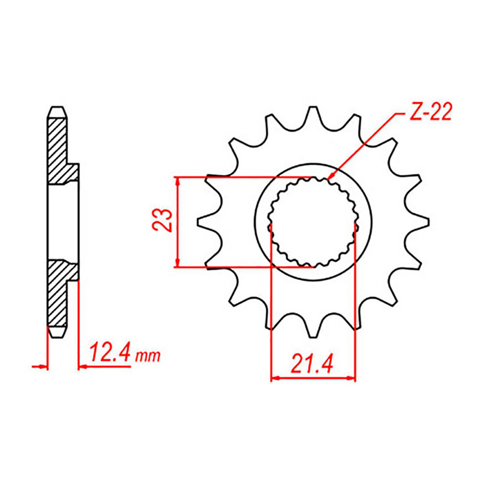 MTX 1594 Steel Front Sprocket #428 (15T) (10-594-15)