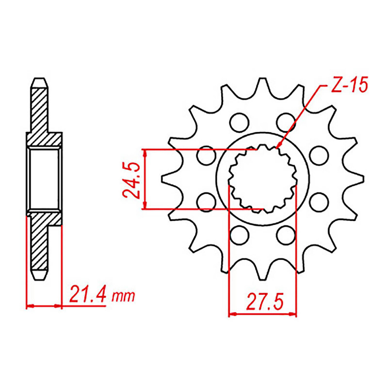 MTX 37600 Steel Front Sprocket #525 (16T) (10-37600-16)