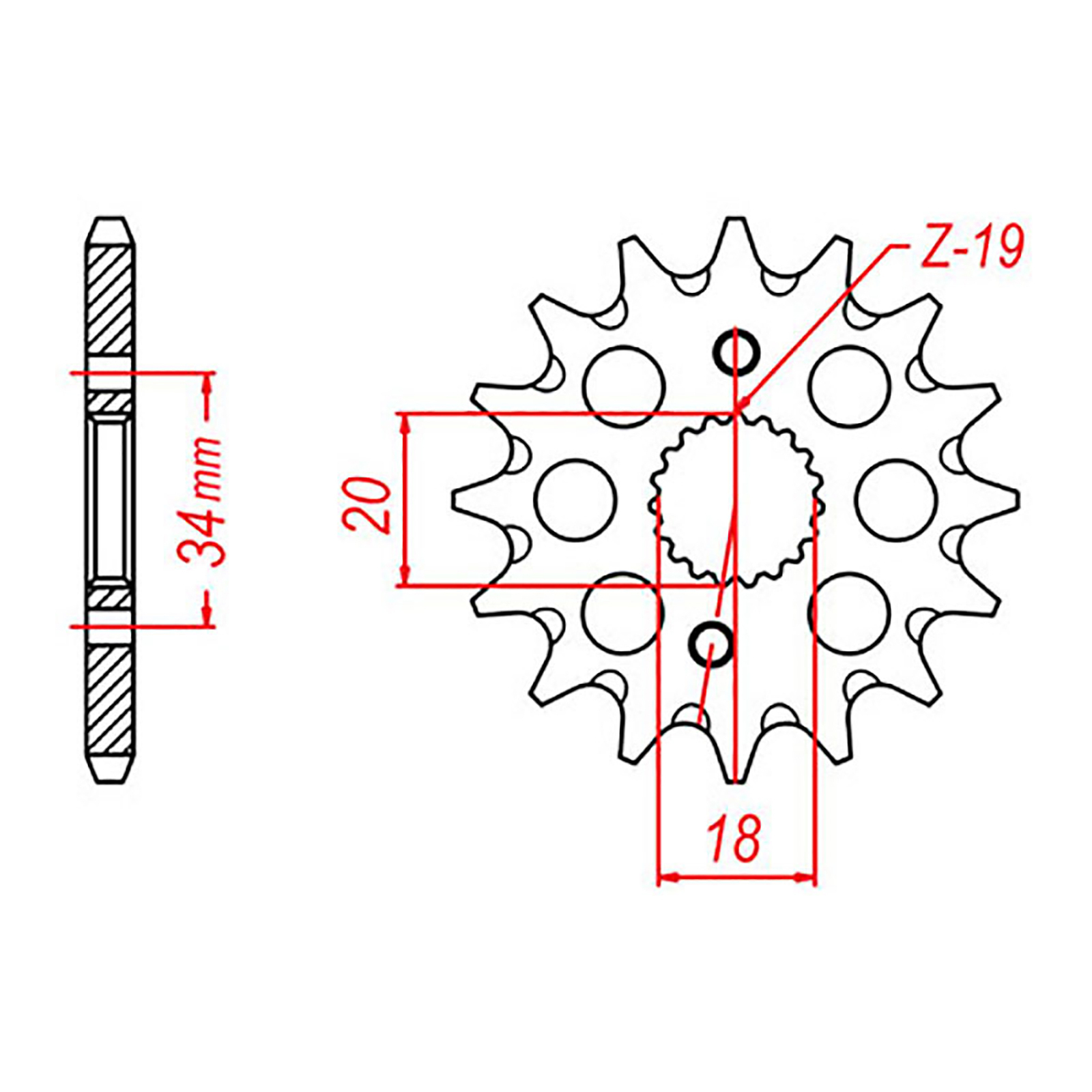 MTX 1310 Steel Front Sprocket #428 (428 Conversion) (15T) (10-1310/428SC15)