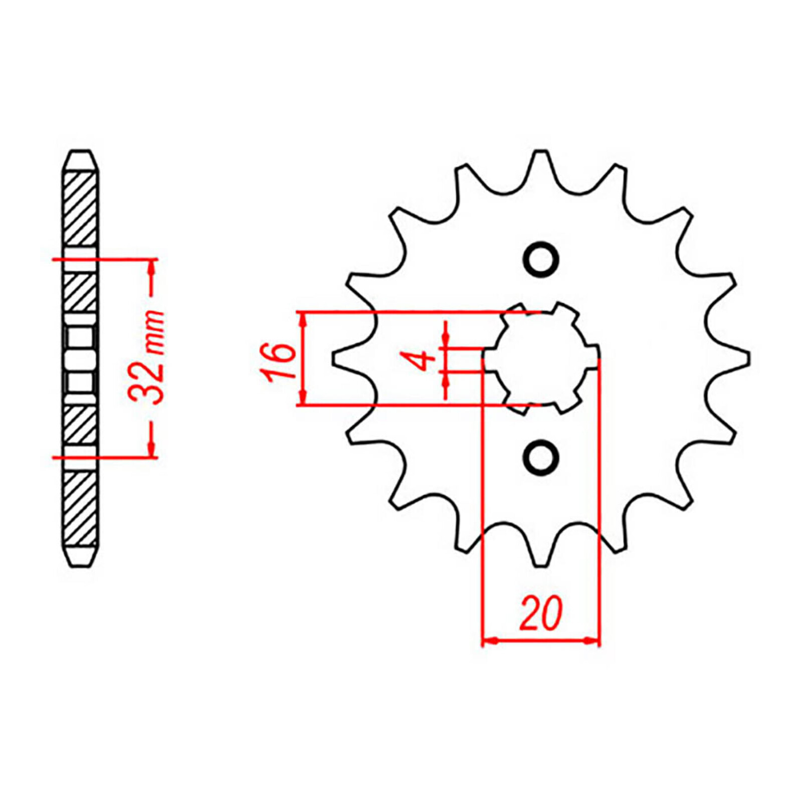 MTX 1550 Steel Front Sprocket #428 (14T) (10-550-14)