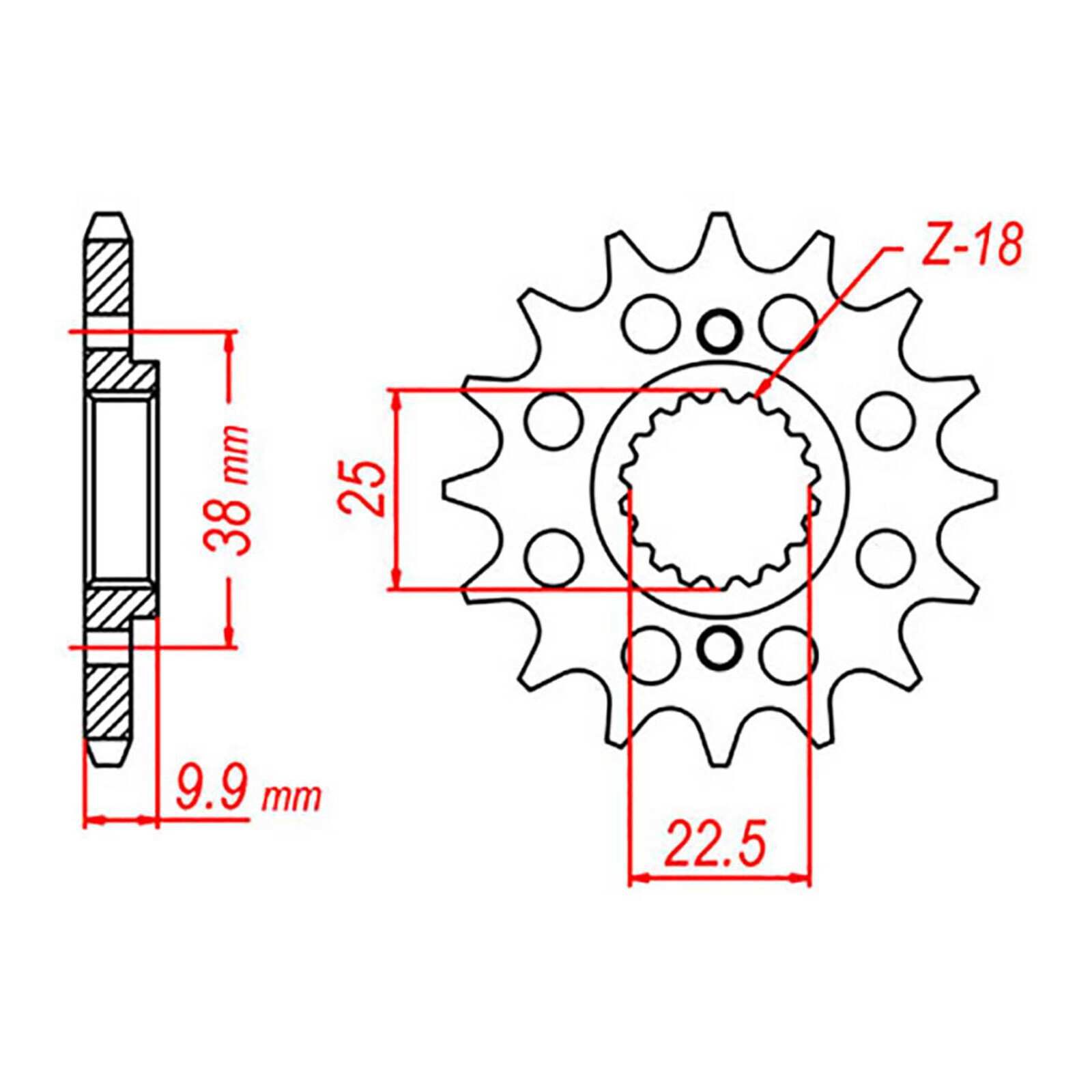 MTX 403 Steel Front Sprocket #520 (13T) (10-BM3-13)