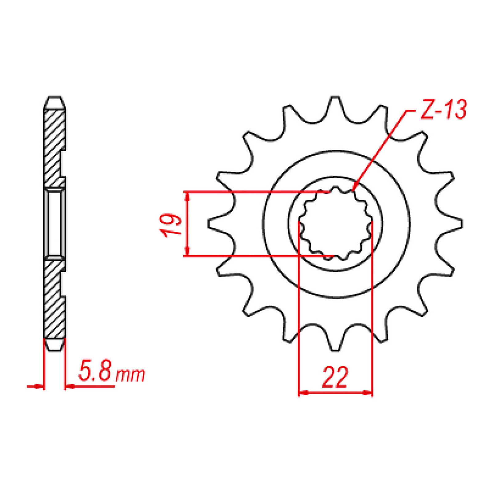 MTX 825 Steel Front Sprocket #520 (14T) (10-HQ7-14)