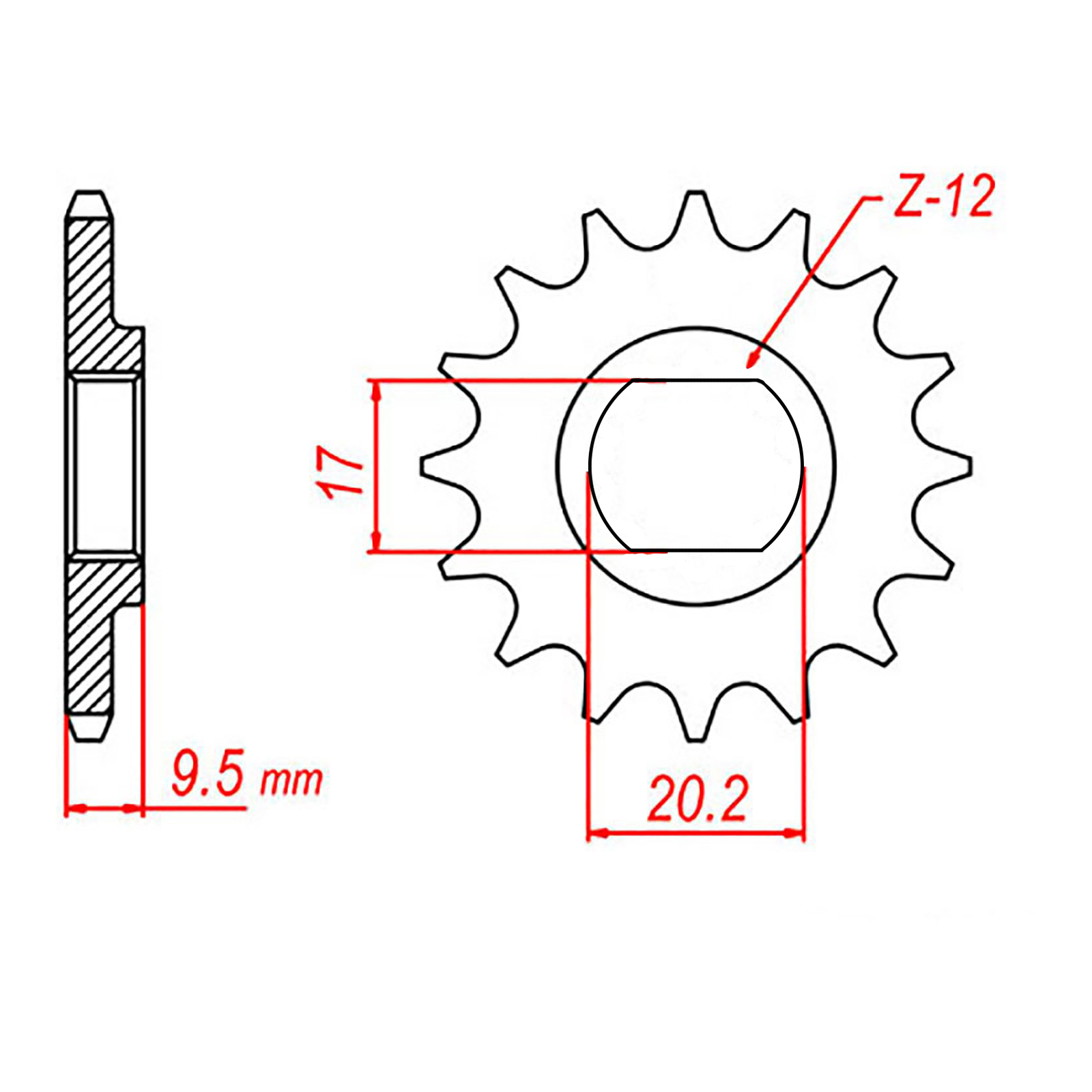 MTX KTM 50 (KT3) Steel Front Sprocket #415 (10T) (10-KT3-10)