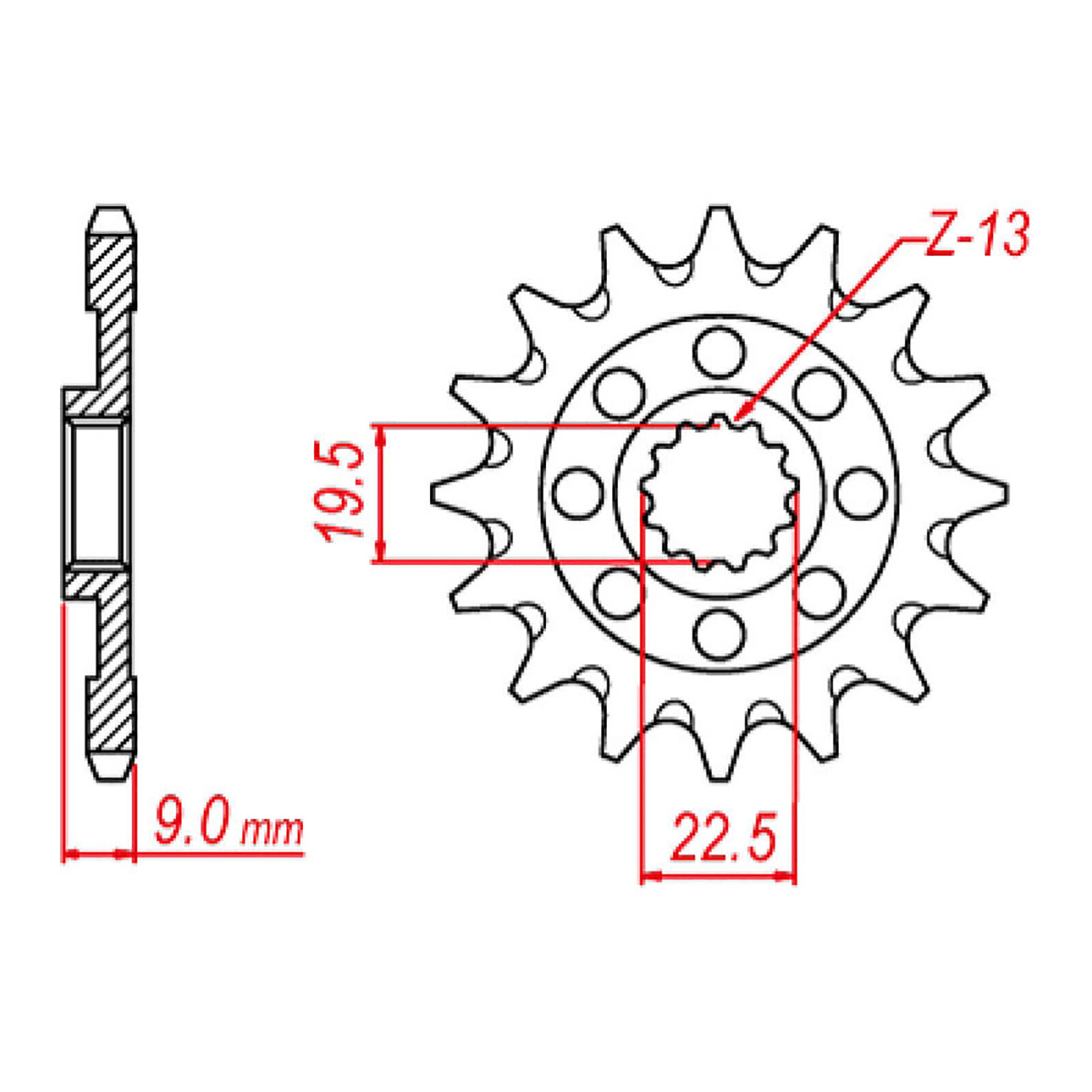 MTX 1442 Steel Front Sprocket #520 (13T) (10-442-13)