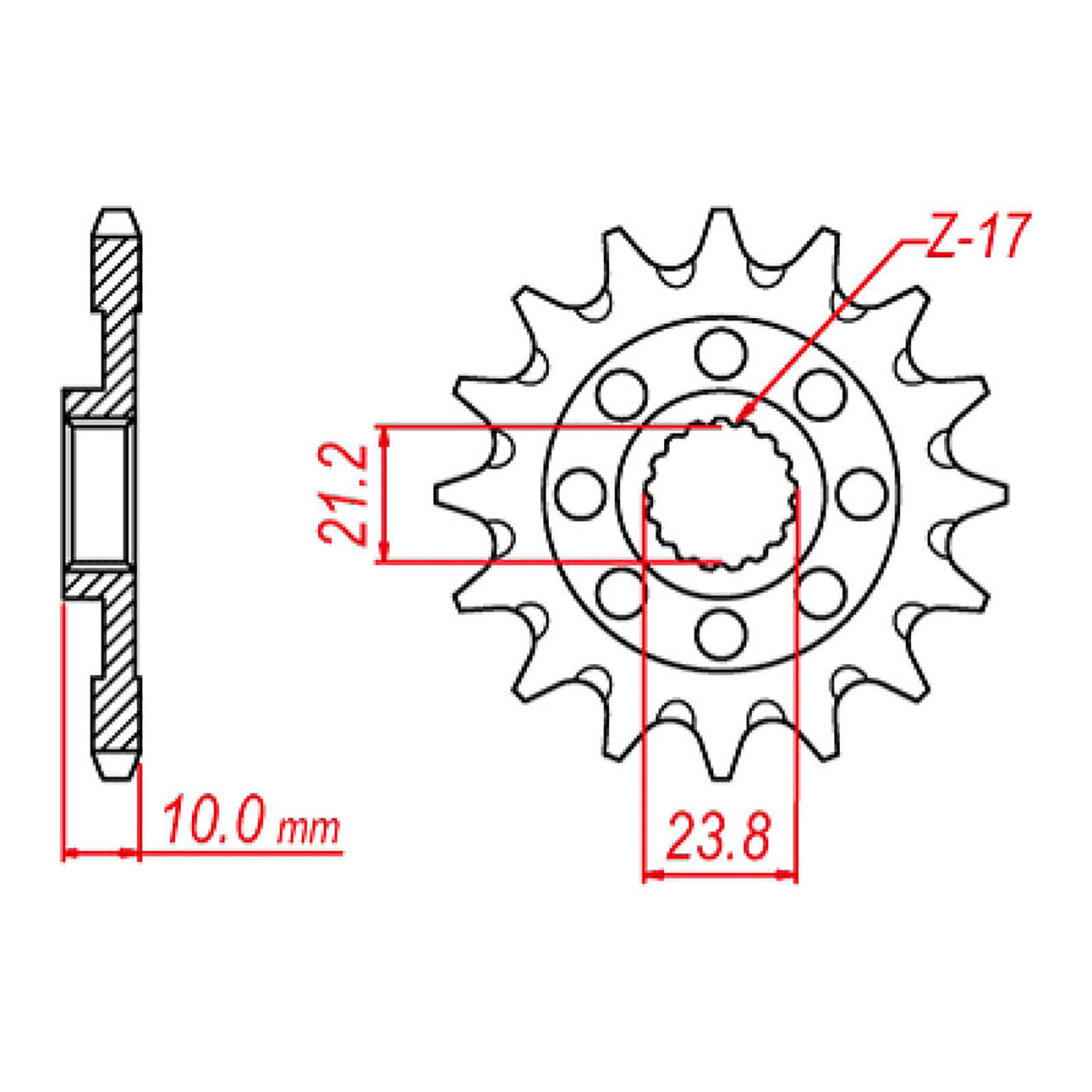 MTX 1443 Steel Front Sprocket #520 (13T) (10-28H-13)