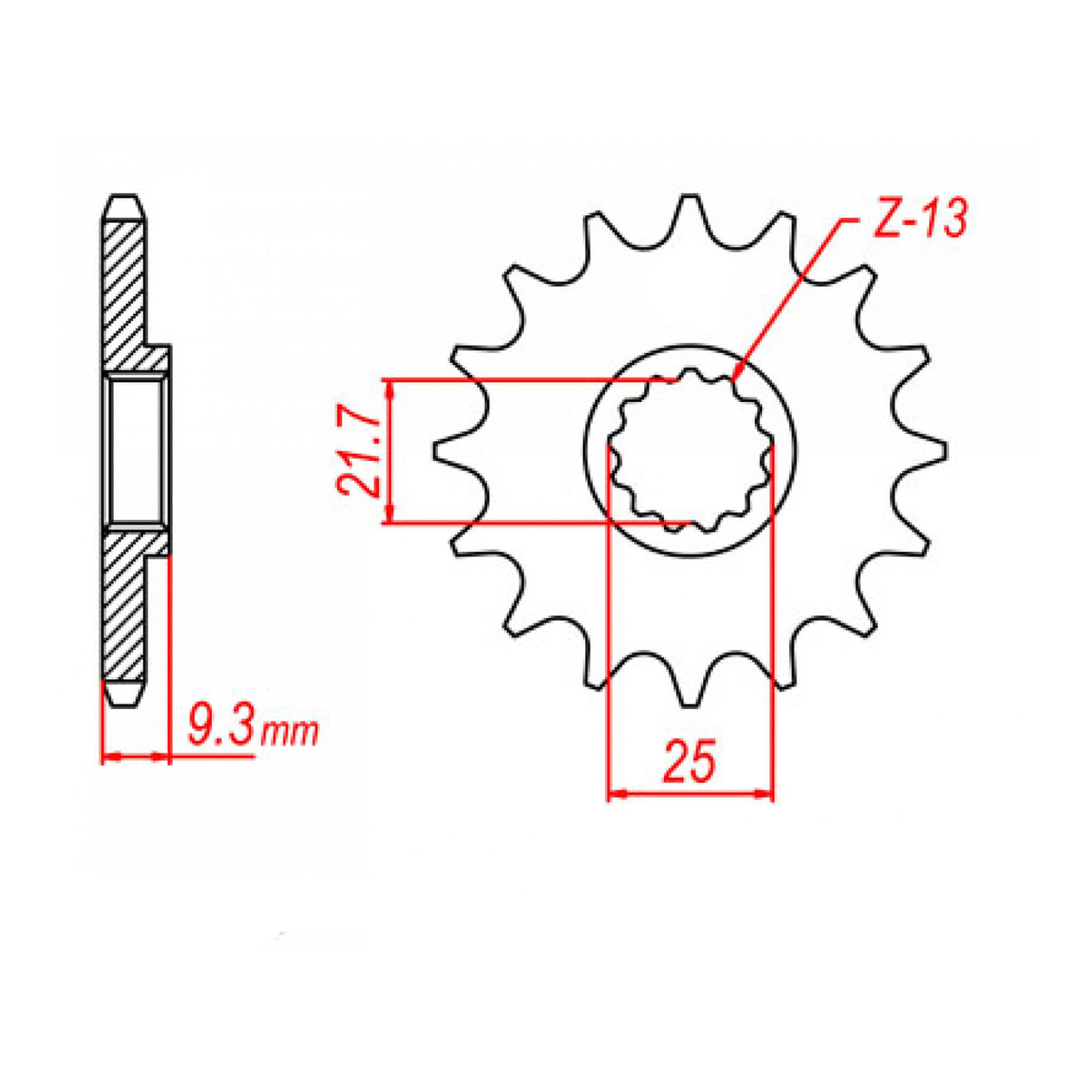 MTX 1539 Steel Front Sprocket #520 (14T) (10-539-14)