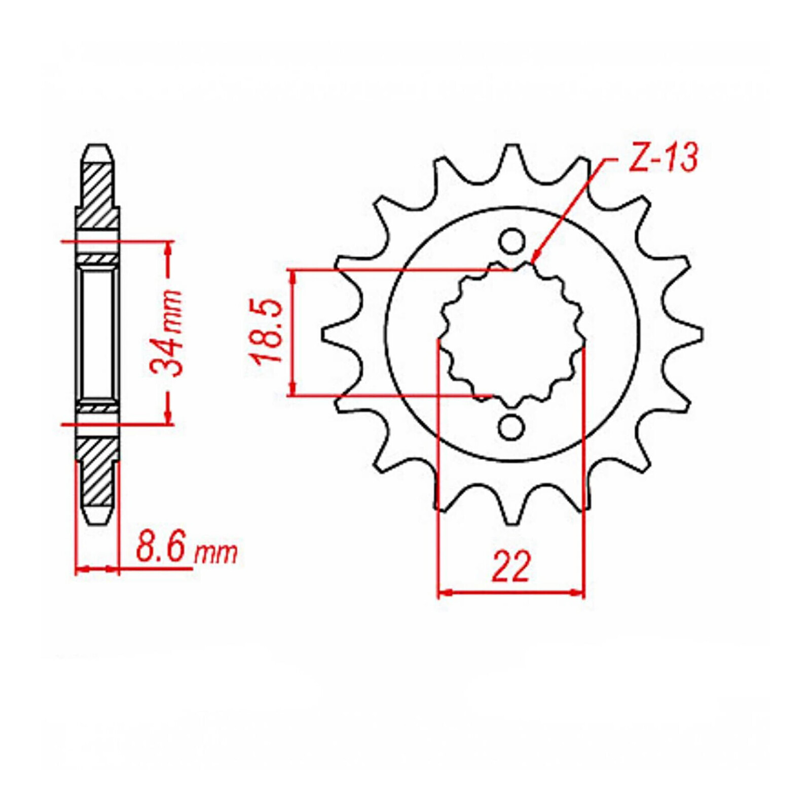 MTX 1908 Steel Front Sprocket #520 (14T) (10-RC3-14)