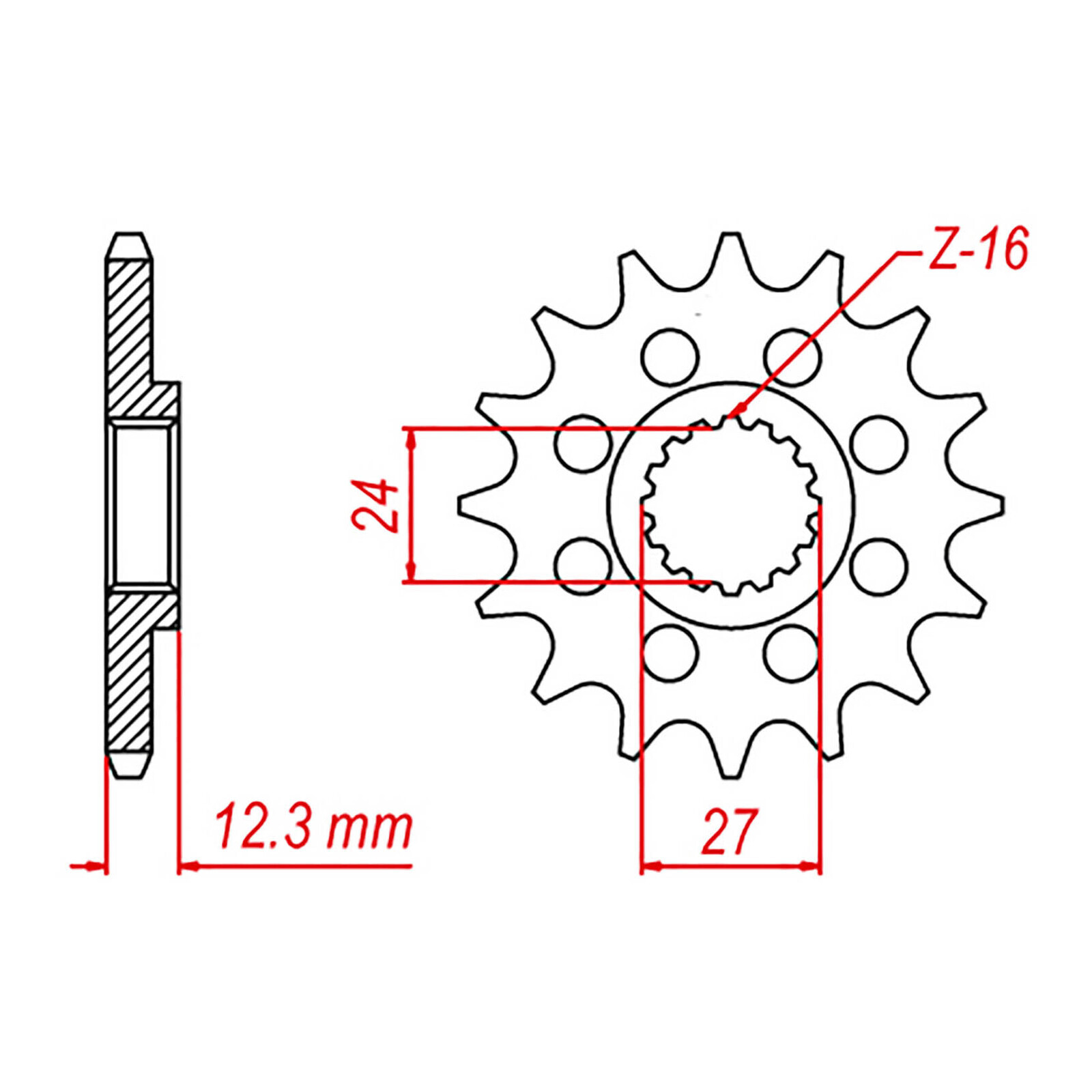 MTX 444 Steel Front Sprocket #525 (17T) (10-444-17)