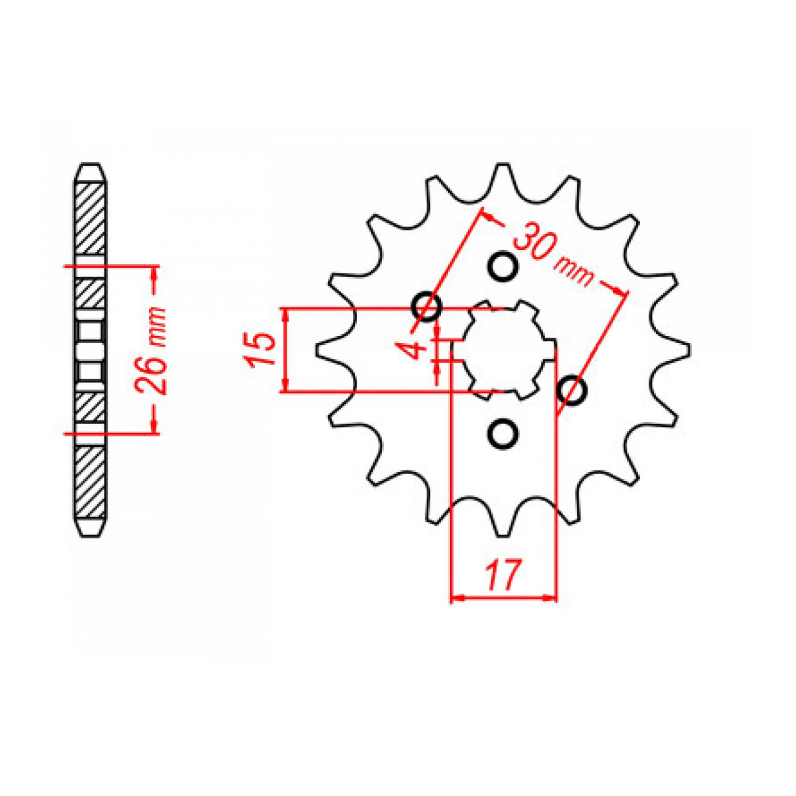 MTX 252 Steel Front Sprocket #420 (12T) (10-045-12)