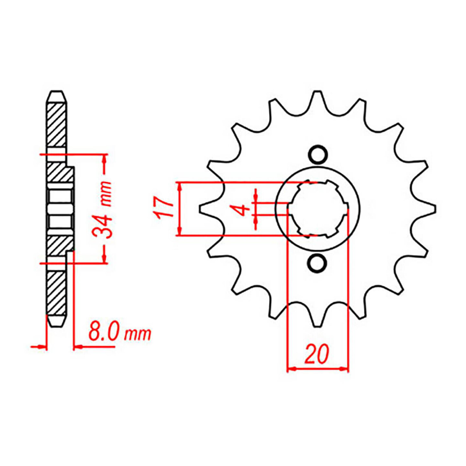 MTX 287 Steel Front Sprocket #520 (13T) (10-KL4-13)