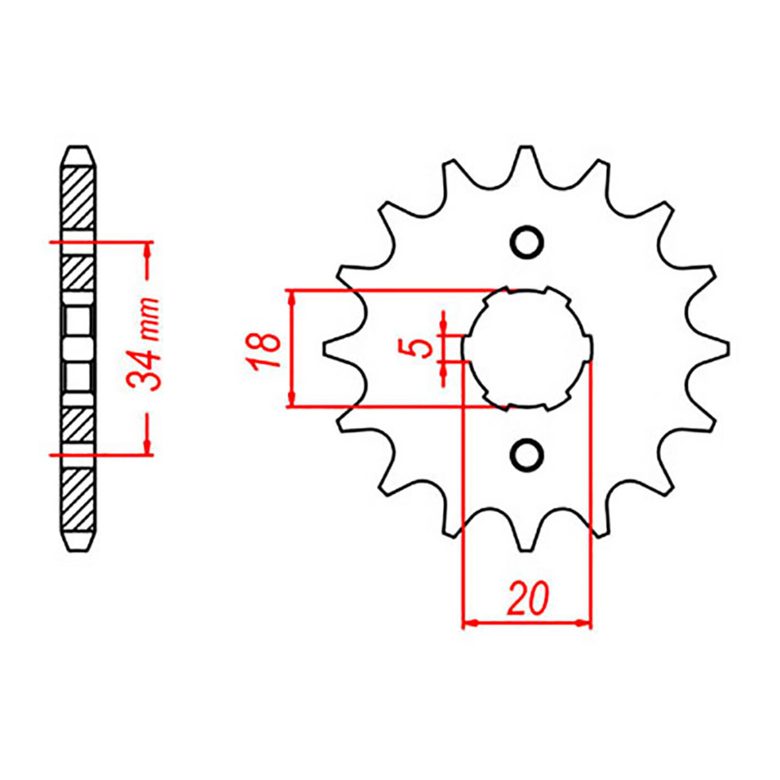 MTX 275 Steel Front Sprocket #520 (14T) (10-362-14)