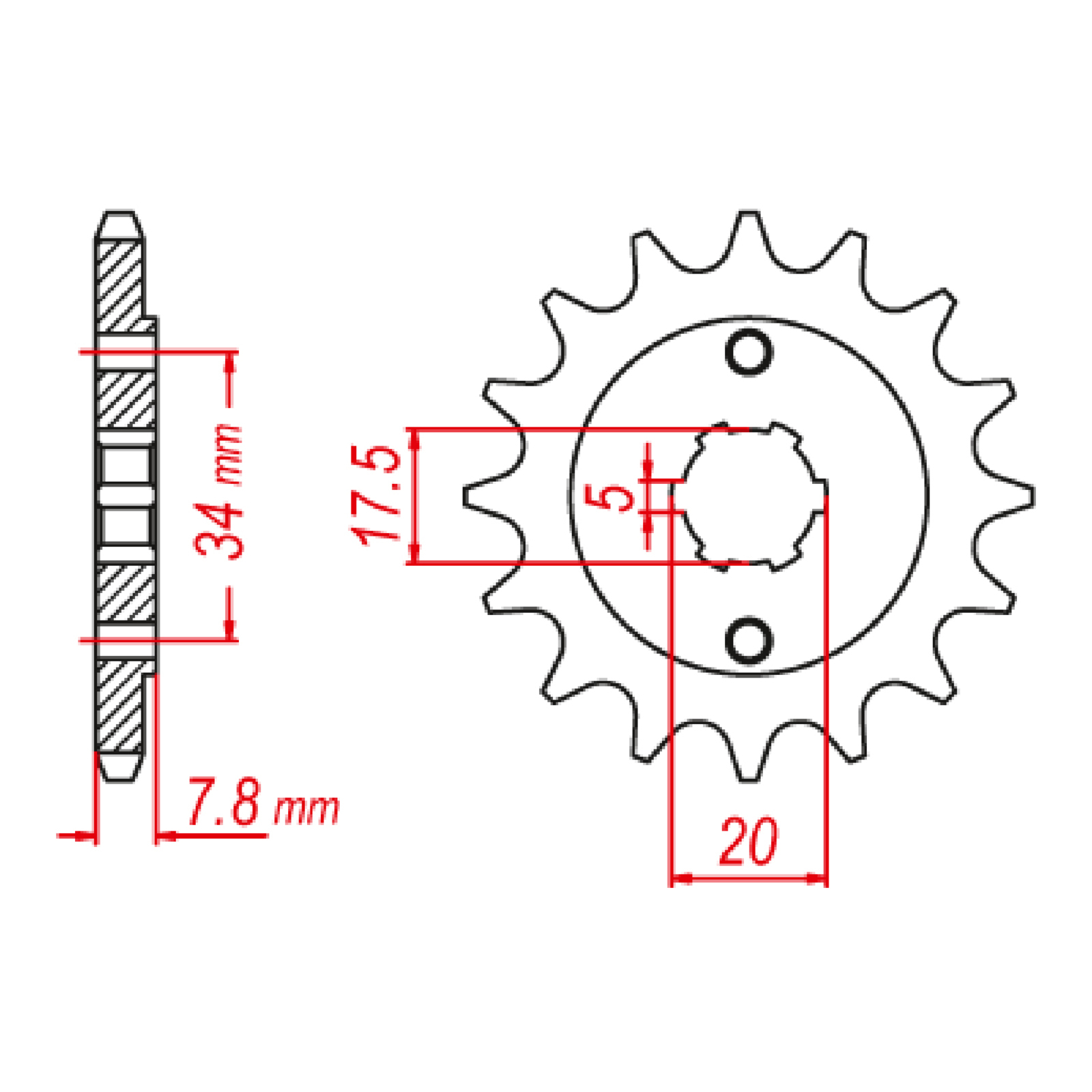 MTX 327 Hornet Lightweight Steel Front Sprocket #520 (13T) (10B-KRO-13)