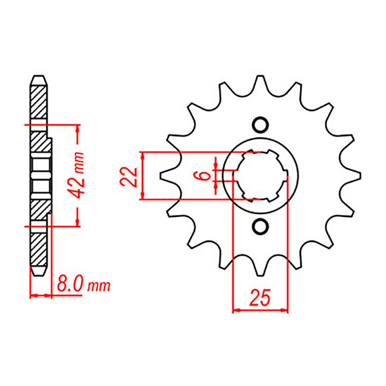 MTX 281 Steel Front Sprocket #520 (13T) (10-429-13)