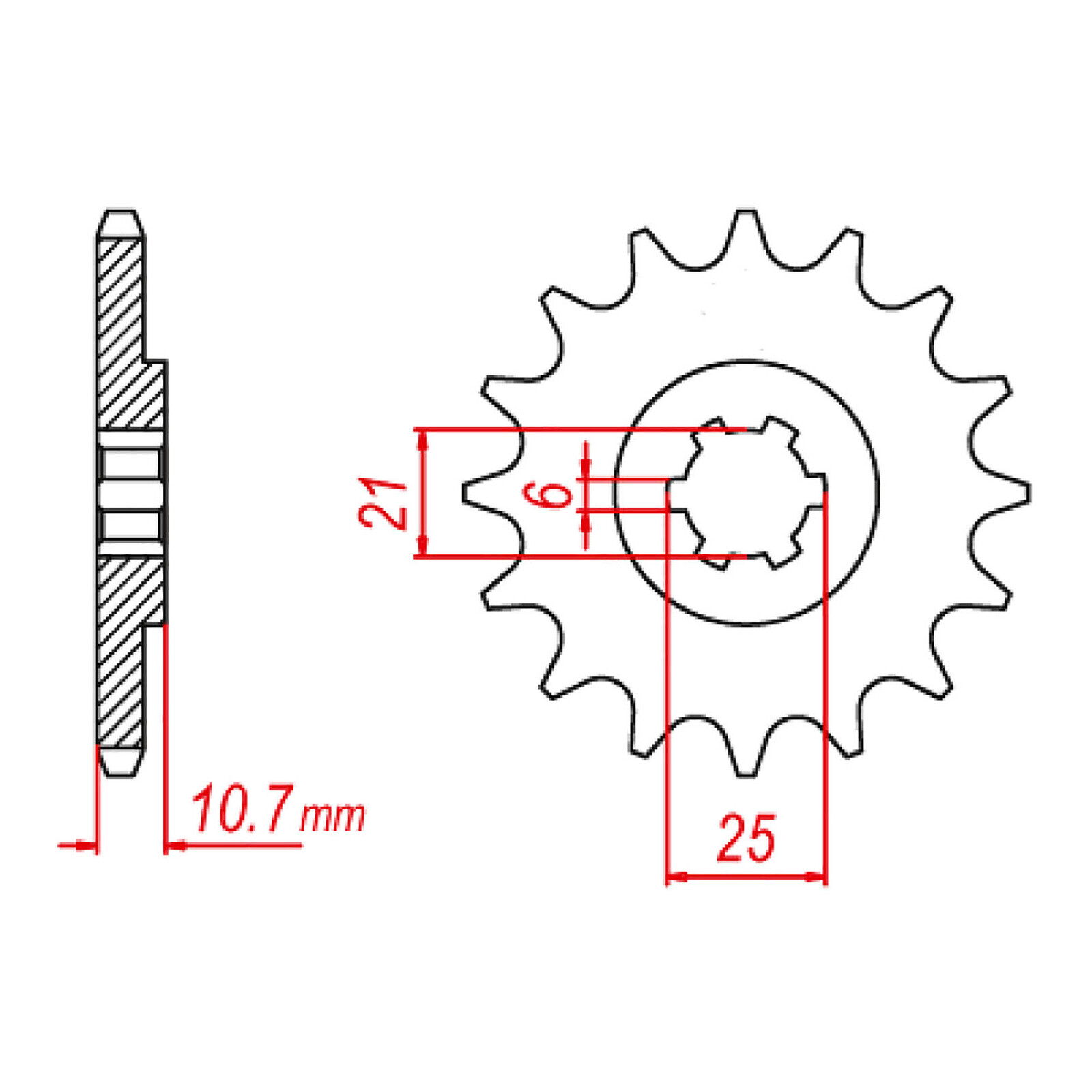 MTX 331 Steel Front Sprocket #630 (15T) (10-405-15)