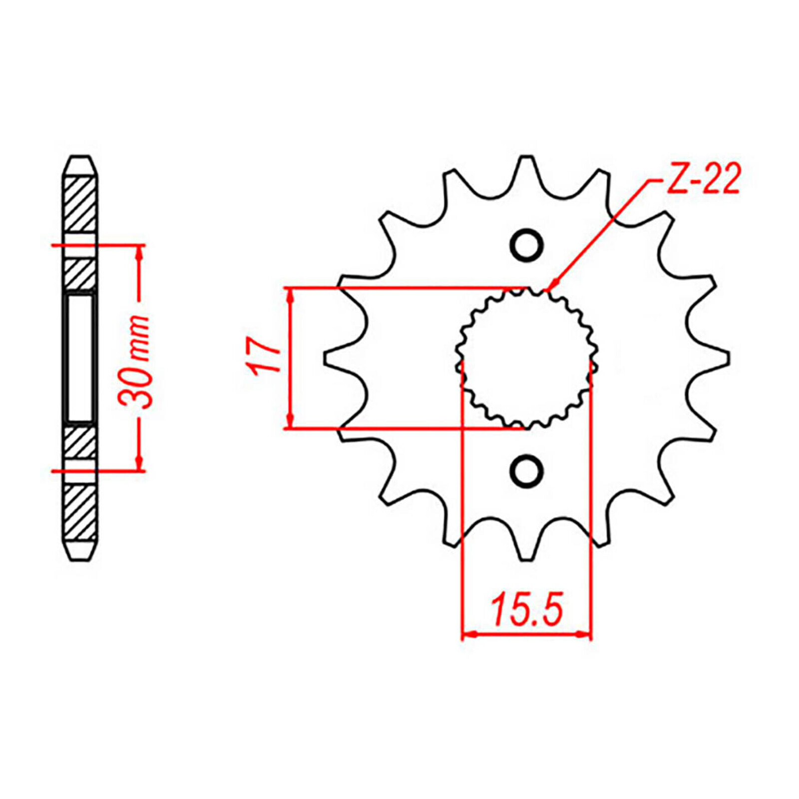 MTX 1256 Steel Front Sprocket #420 (15T) (10-GC4-15)