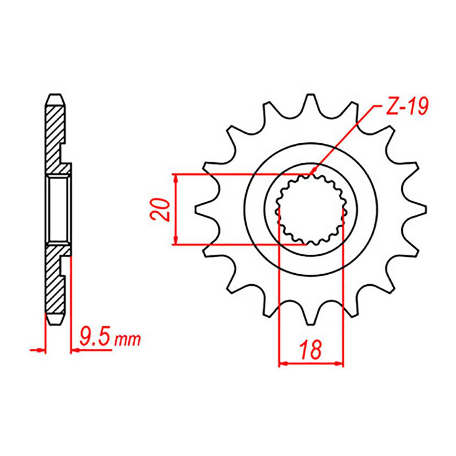 MTX 268 Steel Front Sprocket #520 (13T) (10-KS6-13)