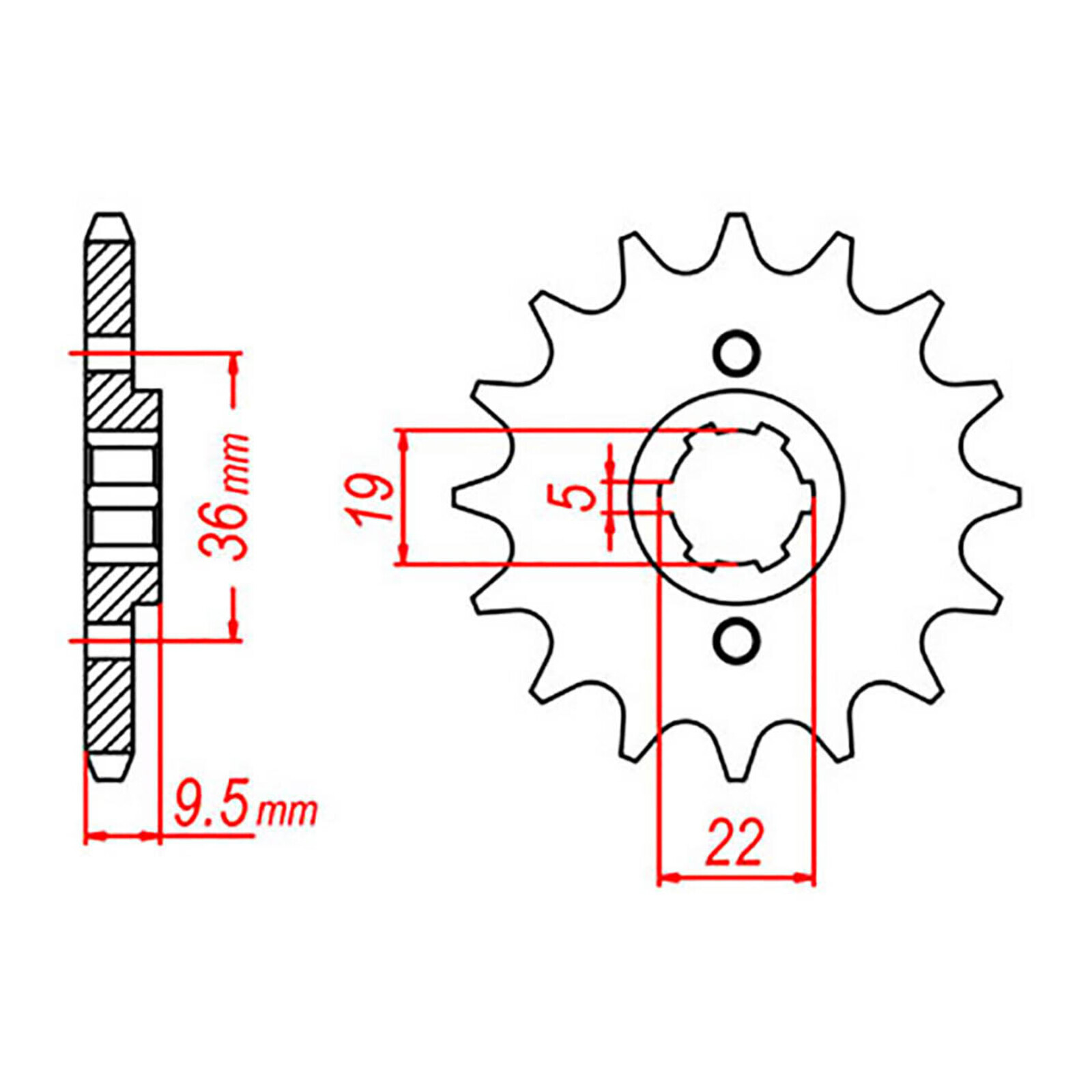 MTX 337 Steel Front Sprocket #520 (14T) (10-KA4-14)