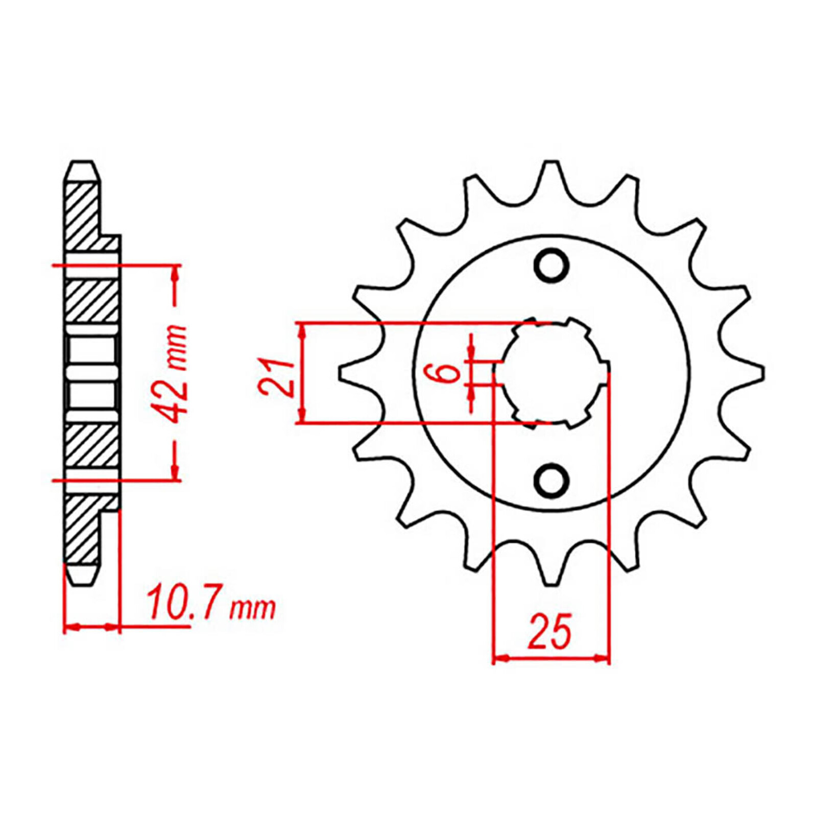 MTX 338 Steel Front Sprocket #530 (16T) (10-MA7-16)