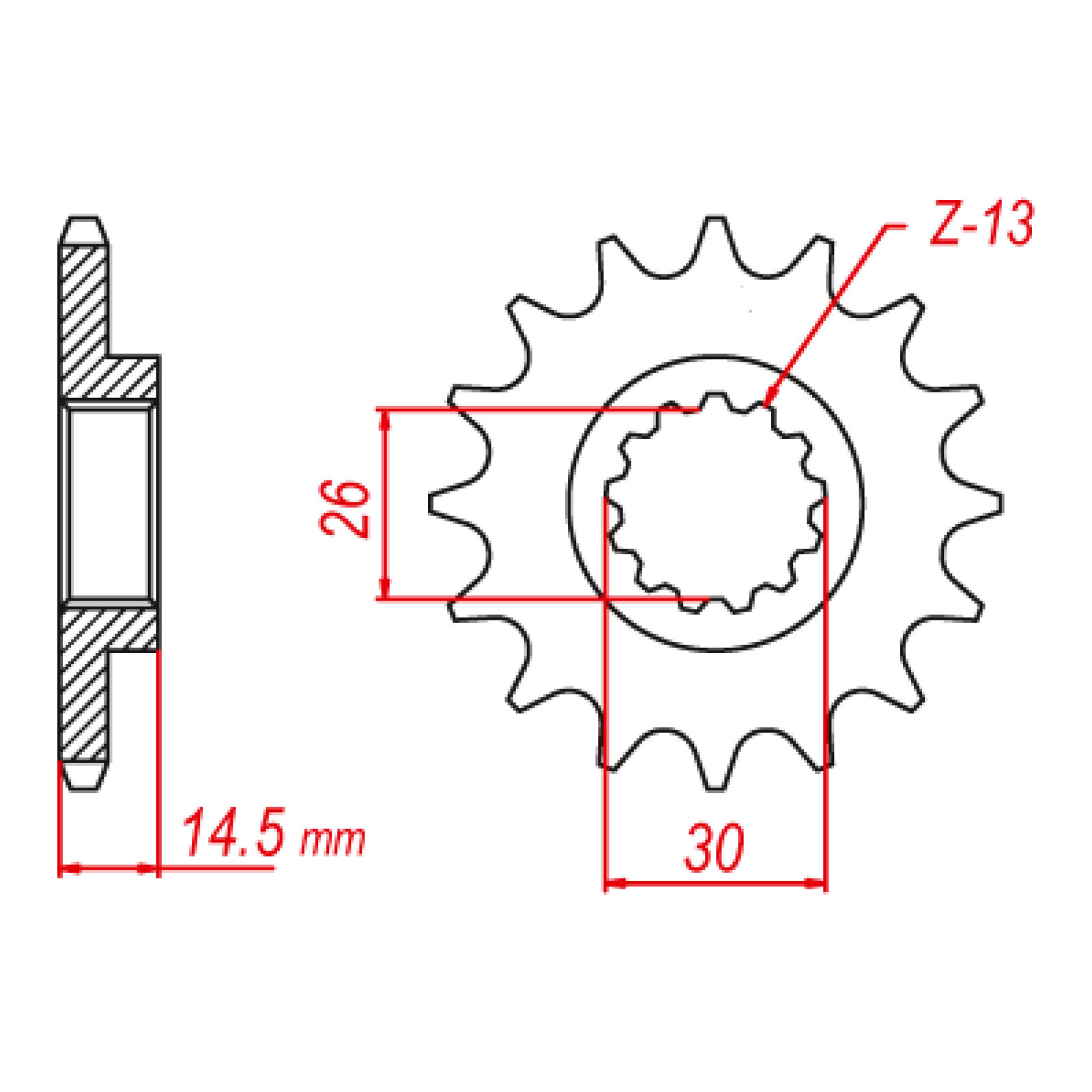 MTX 335 Steel Front Sprocket #630 (14T) (10-422-14)