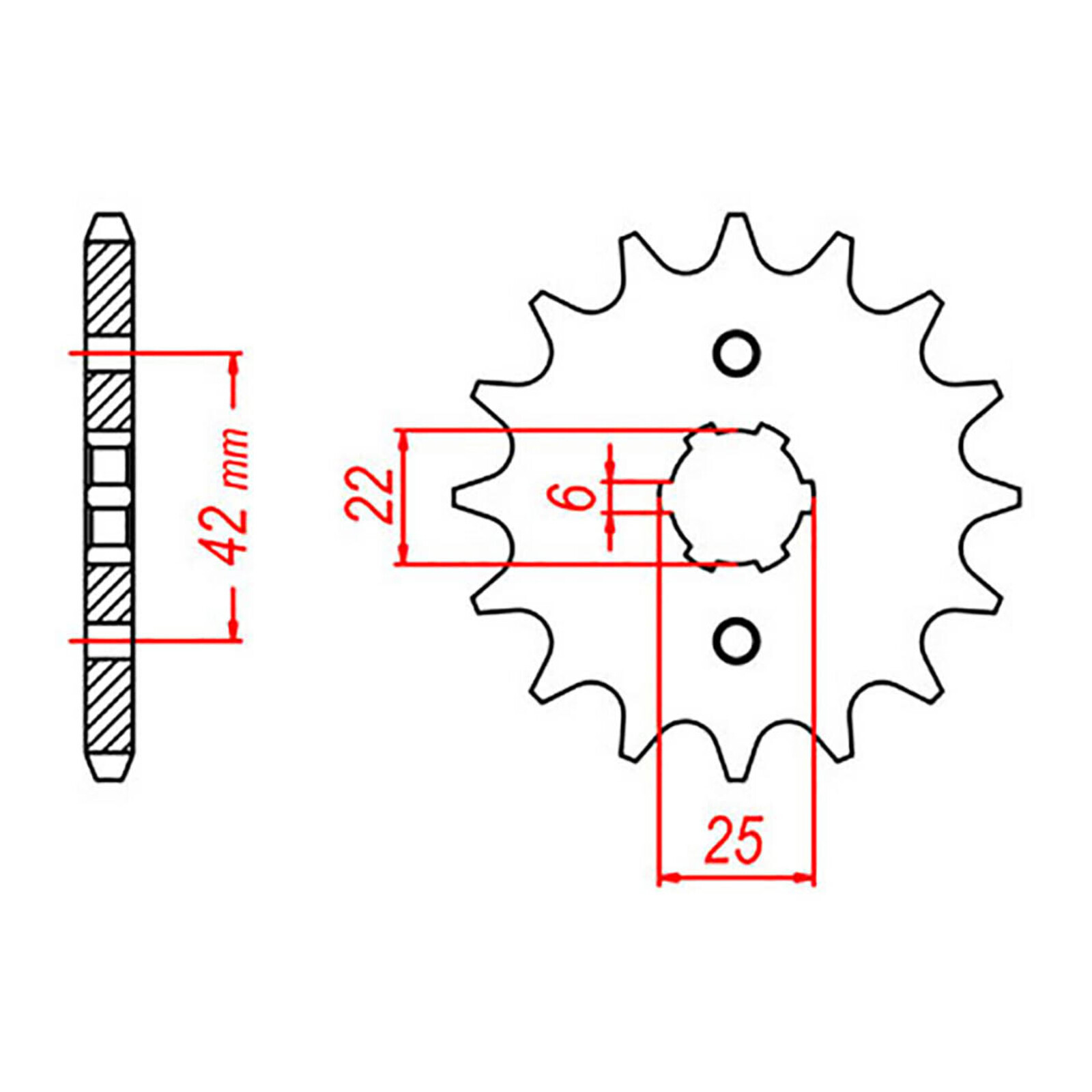 MTX 278 Steel Front Sprocket #530 (16T) (10-344-16)