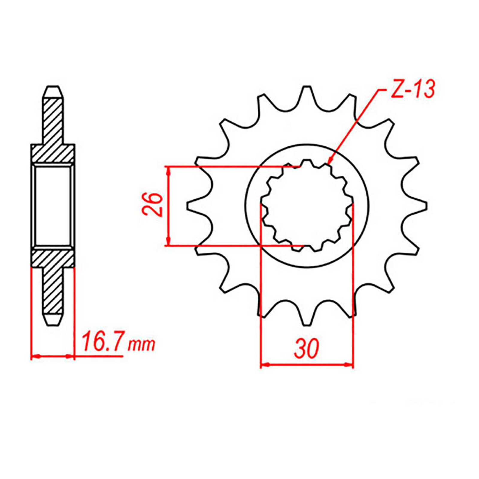 MTX 333 Steel Front Sprocket #530 (15T) (10-ML7-15)