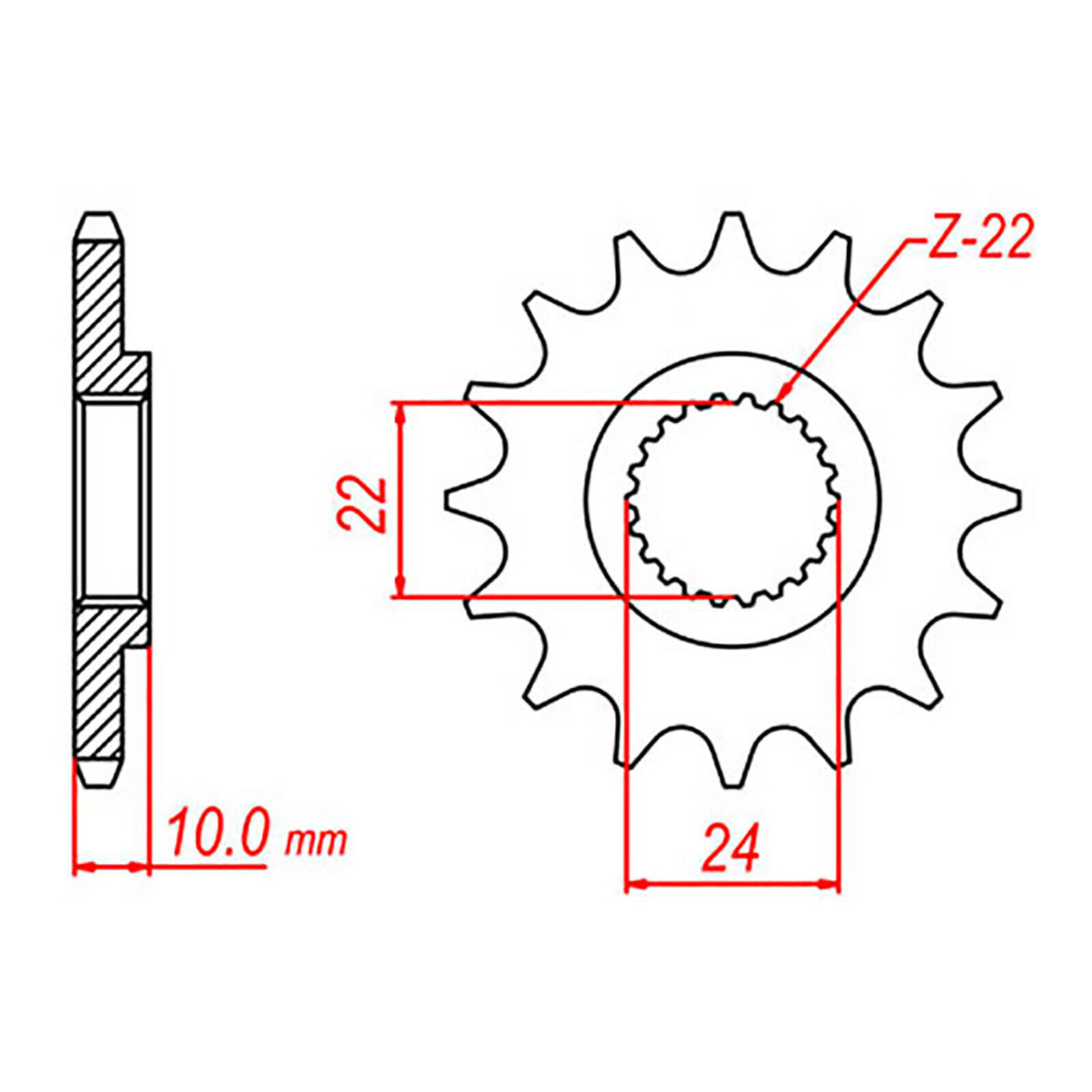 MTX 402 Steel Front Sprocket #520 (15T) (10-BMW-15)