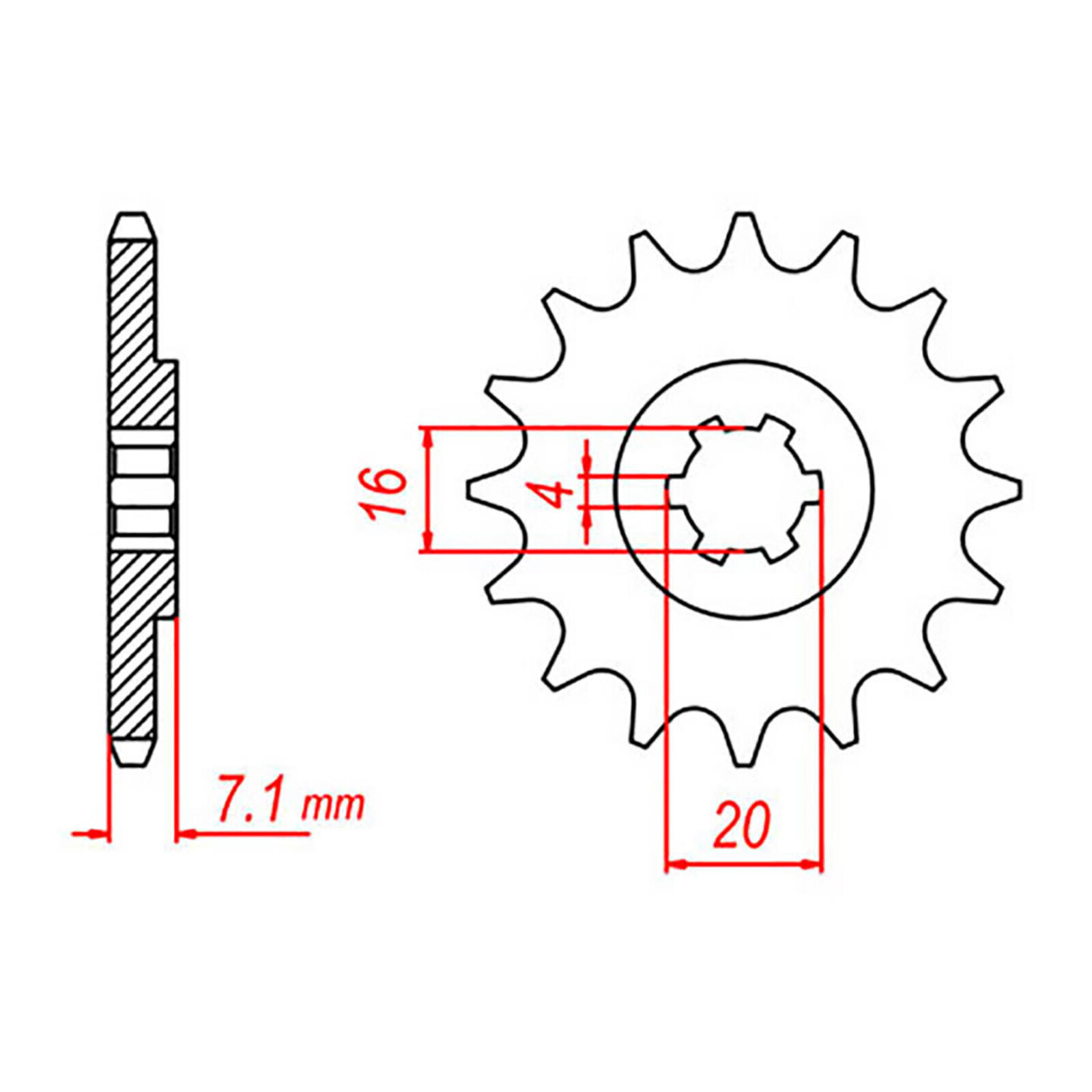 MTX 413 Steel Front Sprocket #420 (12T) (10-047-12)