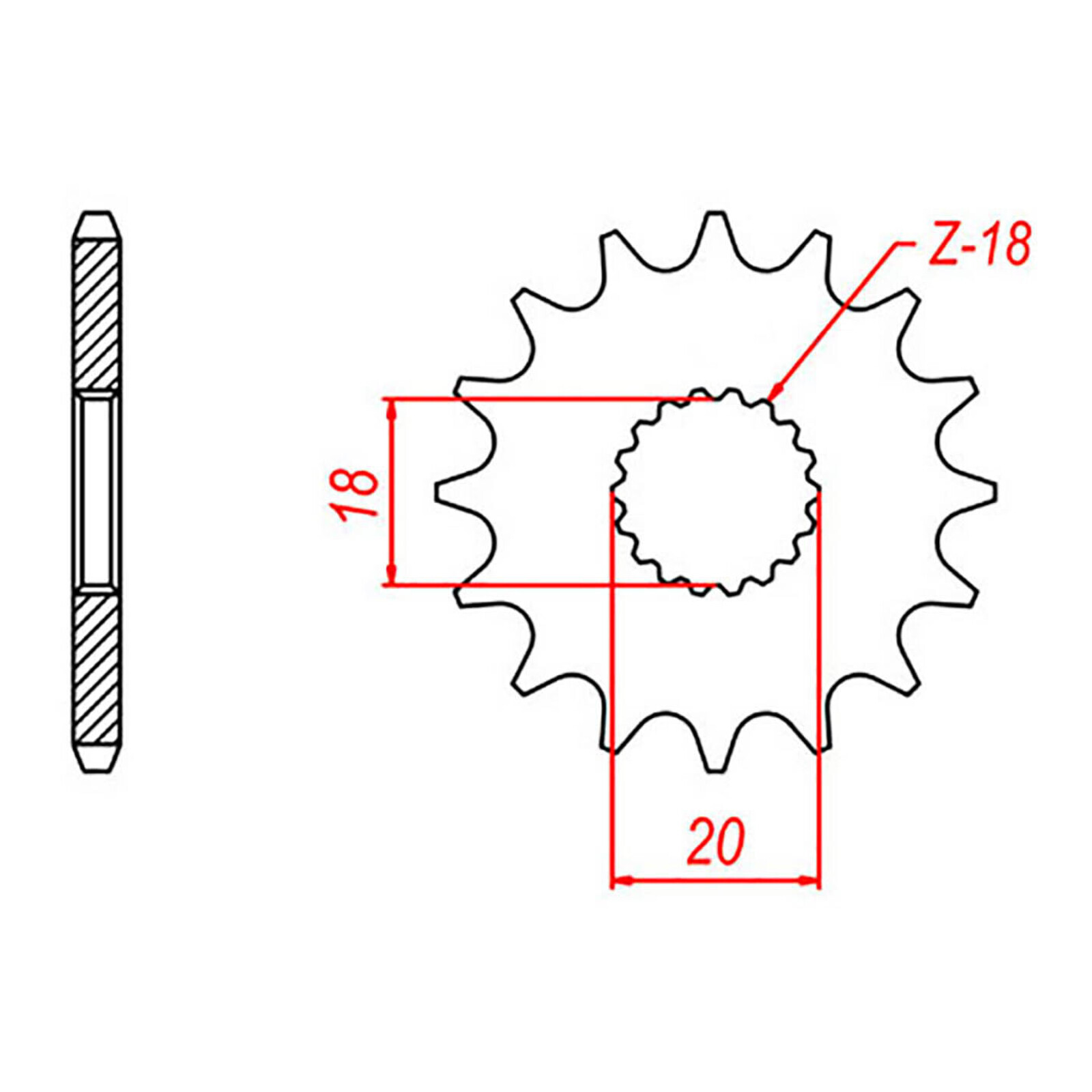 MTX 426 Steel Front Sprocket #428 (13T) (10-417-13)