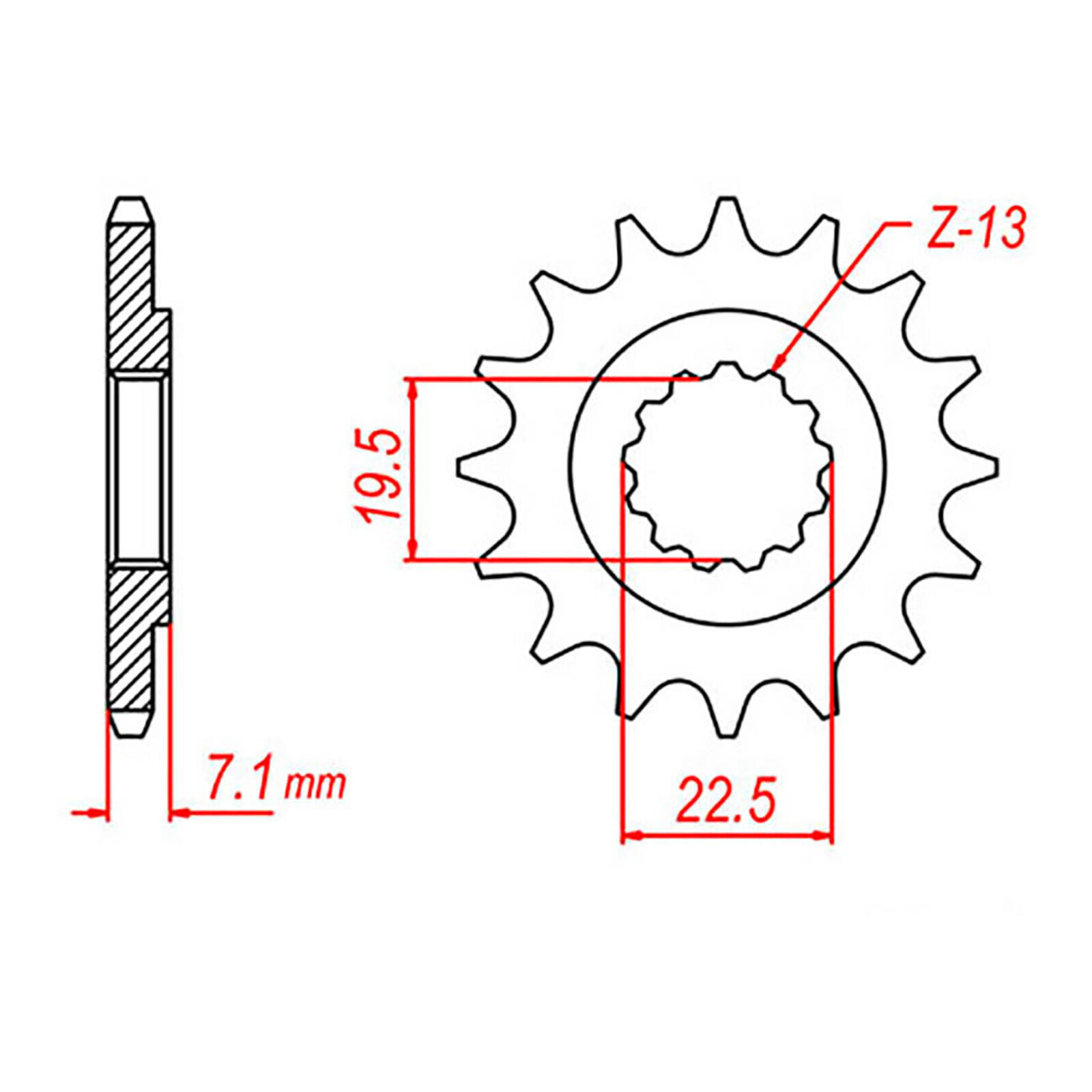 MTX 434 Steel Front Sprocket #520 (13T) (10-324-13)