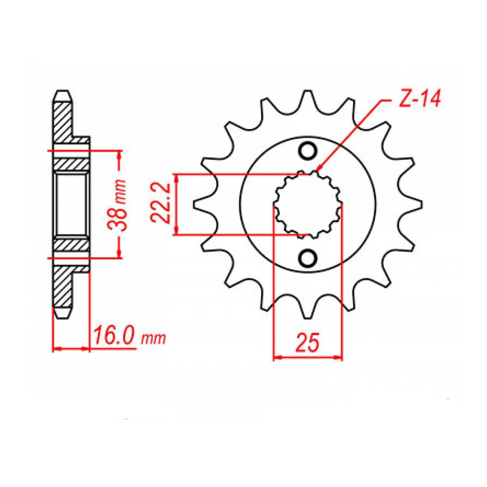 MTX 736 Steel Front Sprocket #520 (14T) (10-736-14)