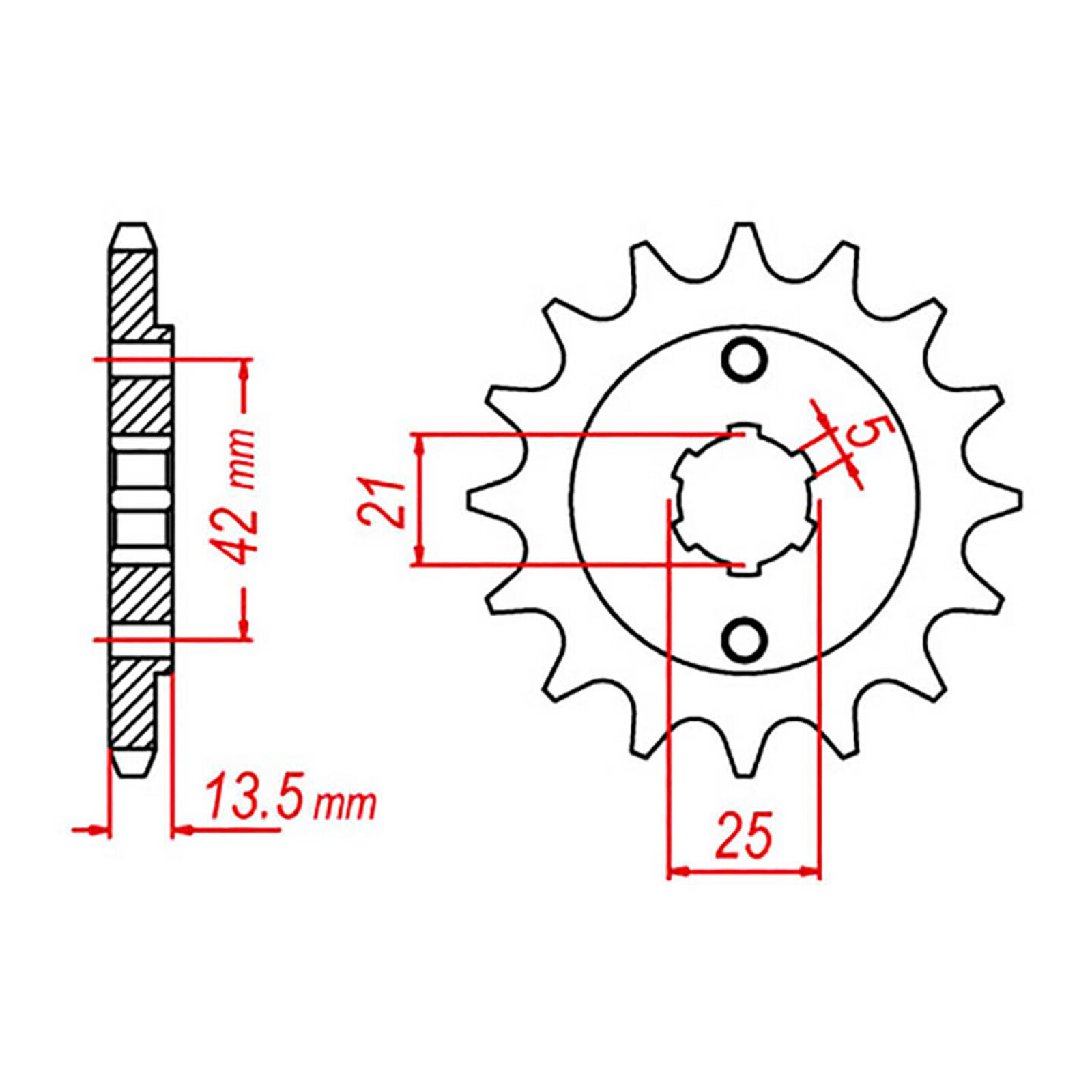 MTX 725 Steel Front Sprocket #530 (15T) (10-725-15)