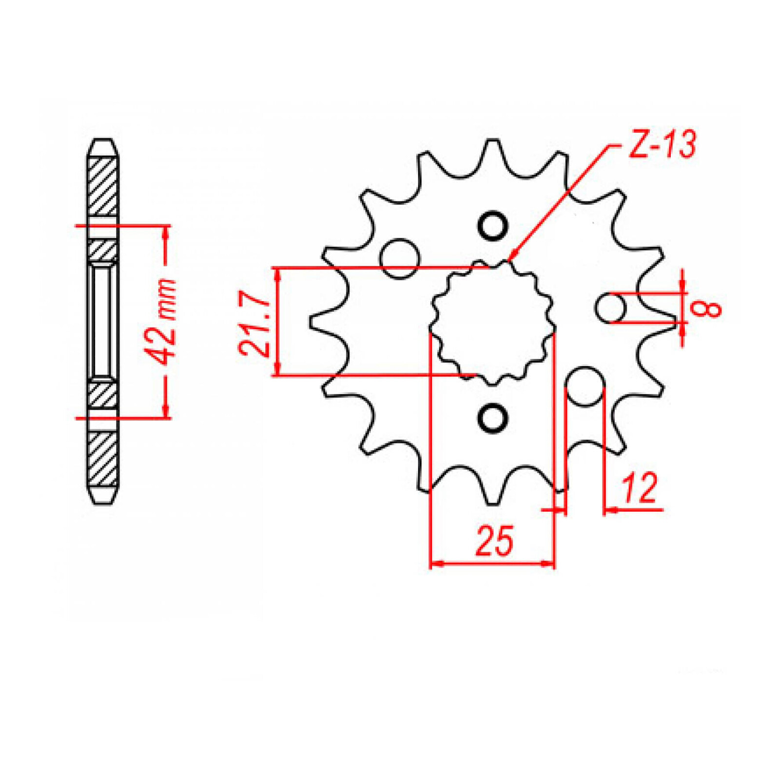 MTX 519 Steel Front Sprocket #530 (13T) (10-169-13)